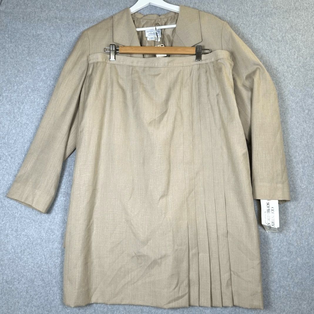 Pendleton Country Sophisticats Pendleton Silk Blend Blazer & Skirt Set Tan NWT 18W Women’s Plus Silk Blend Skirt Suit Tan Womens Size 40" / US 18 - 2 Thumbnail