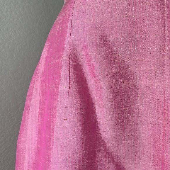 Vintage VTG Raw Silk A Line Midi Party Skirt Size 27" / US 4 / IT 40 - 2 Thumbnail
