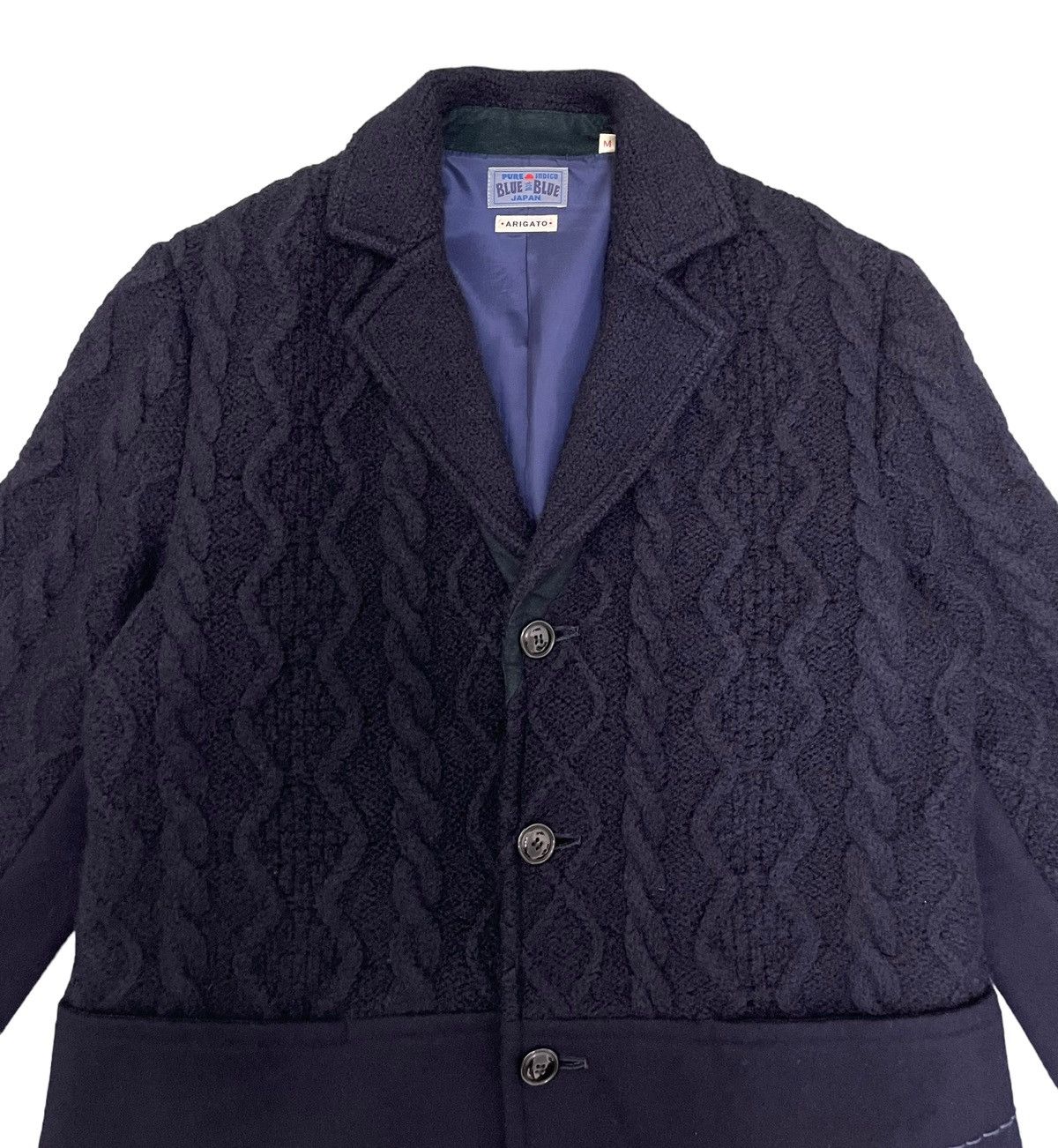 Blue Blue Japan Vintage Blue Blue Wool Blend Knit Jacket Size US M / EU 48-50 / 2 - 5 Thumbnail