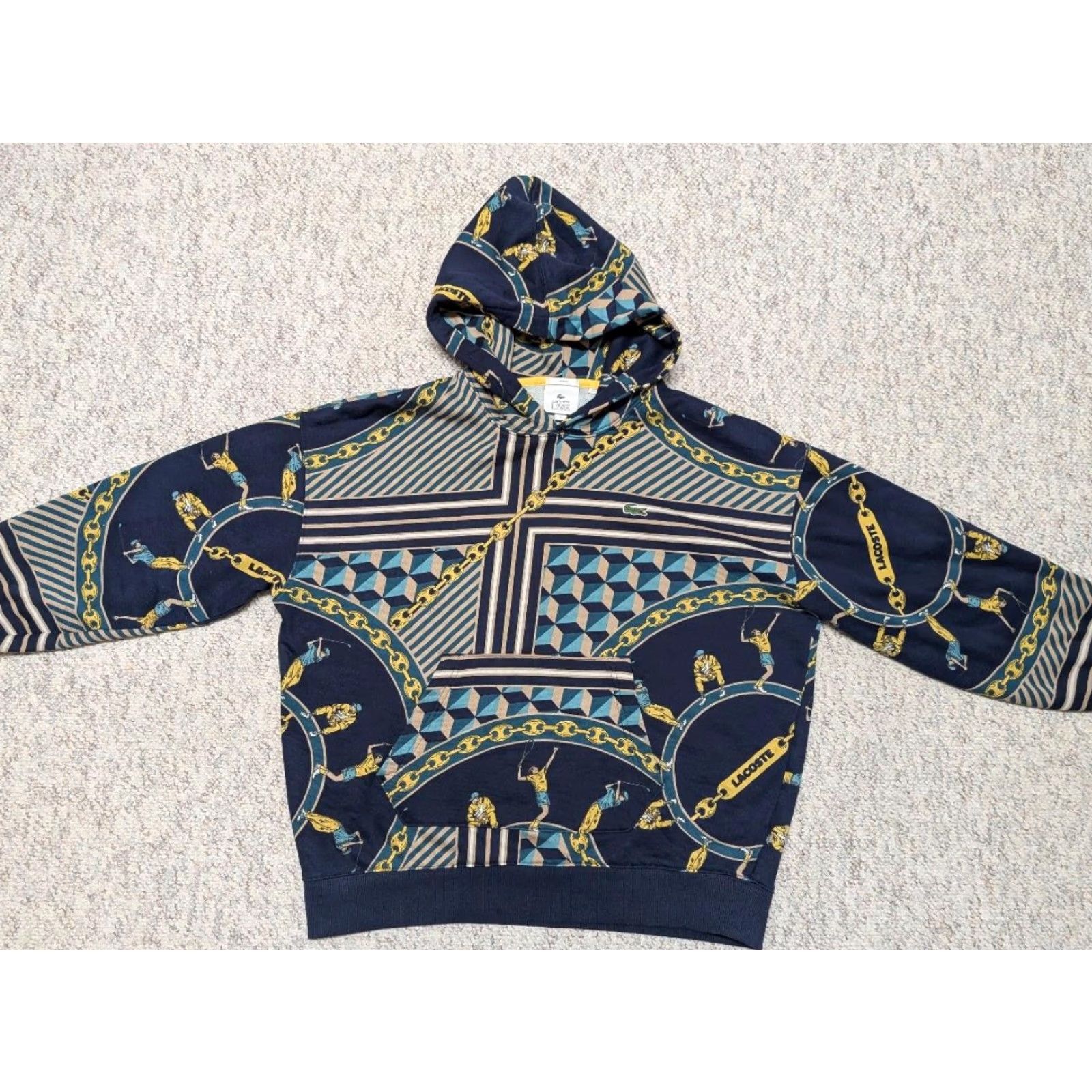 Lacoste LACOSTE hoodie SCARF-PRINT all-over L unisex TENNIS chain LIVE Shirt Adults L Multicolor Mens Womens Size US L / EU 52-54 / 3 - 3 Thumbnail
