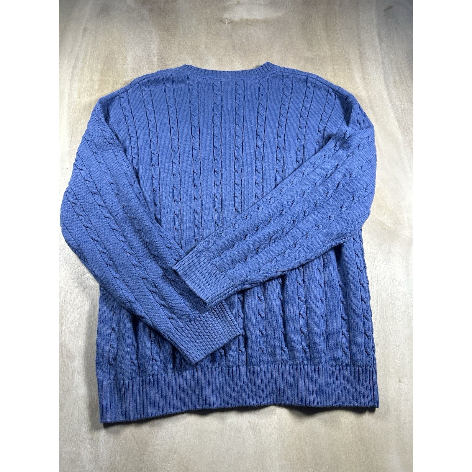 Tommy Hilfiger Tommy Hilfiger Blue Cable Knit Sweater Men Size XL Cotton Size US XL / EU 56 / 4 - 5 Thumbnail