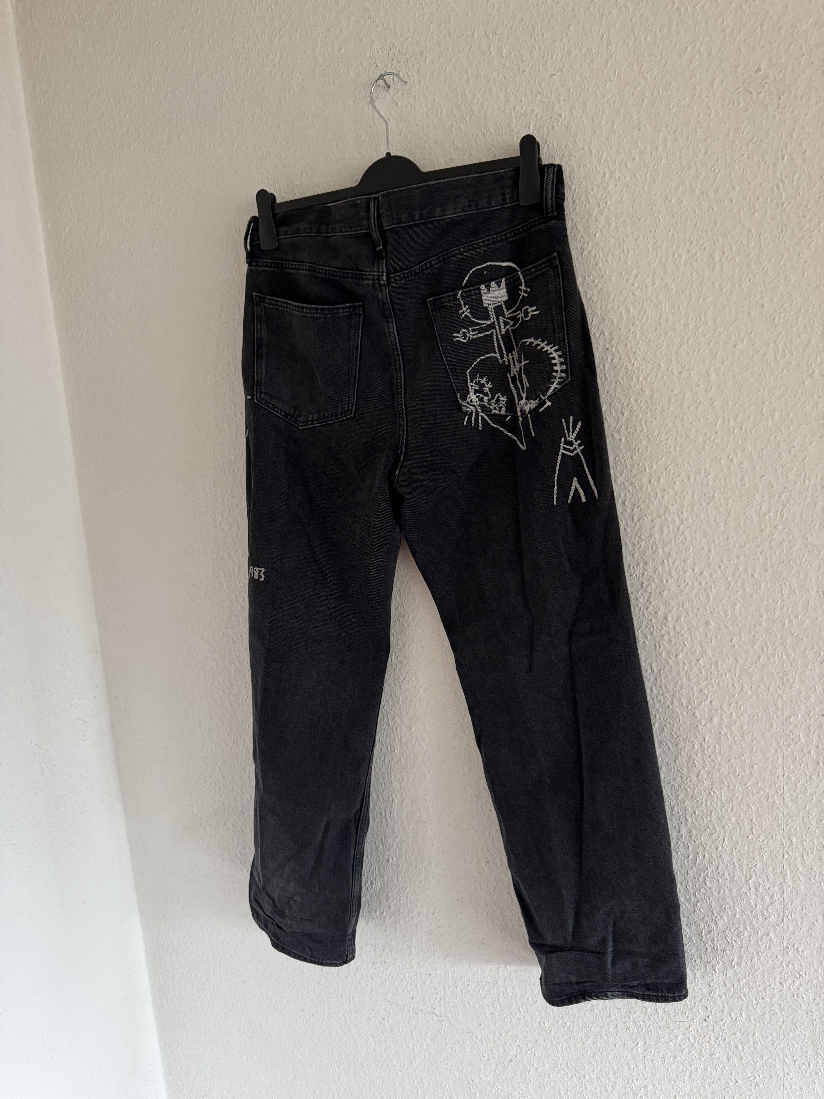 H&M × Jean-Michel Basquiat × Who Decides War Baggy Fit Denim Jeans Size US 32 / EU 48 - 5 Thumbnail