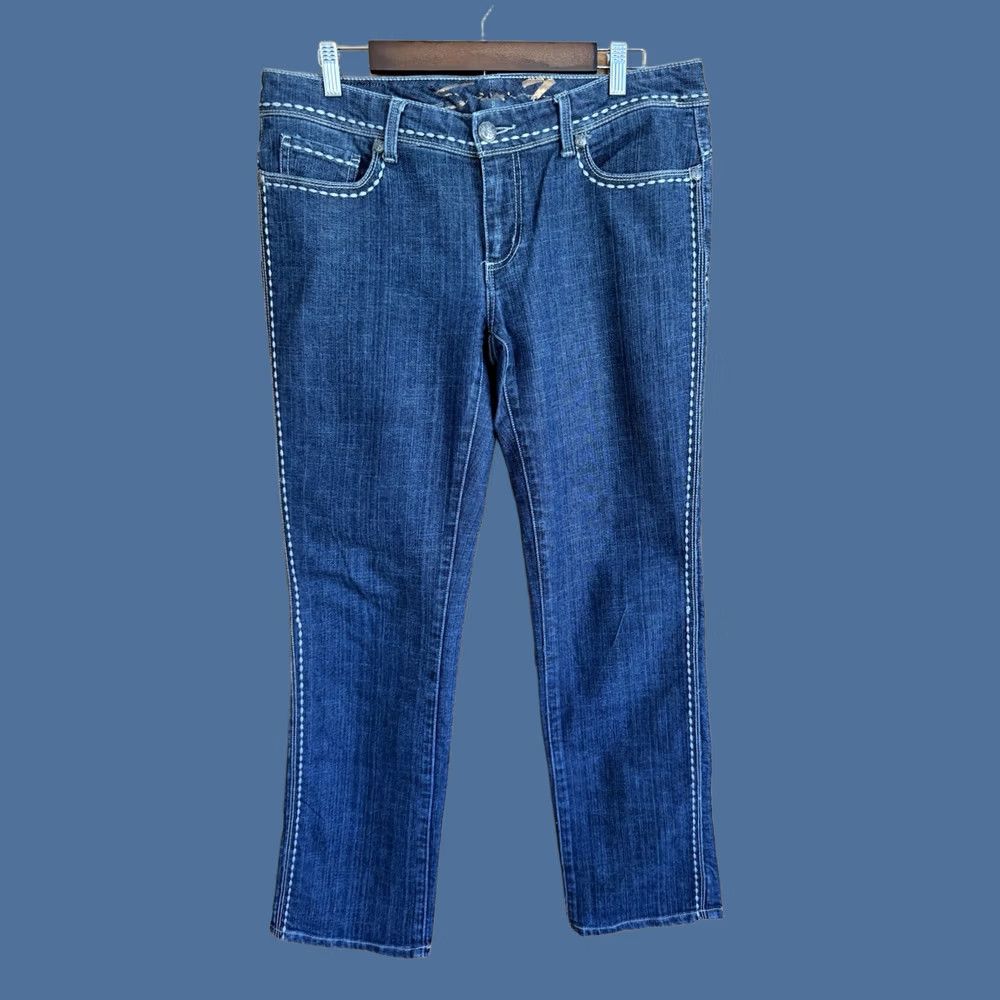 Vintage Seven 7 Womens Jeans Size 12 Dark Wash Slim Classic Concert 90s Weekend Blue Size 34" / US 12 / IT 48 - 1 Thumbnail