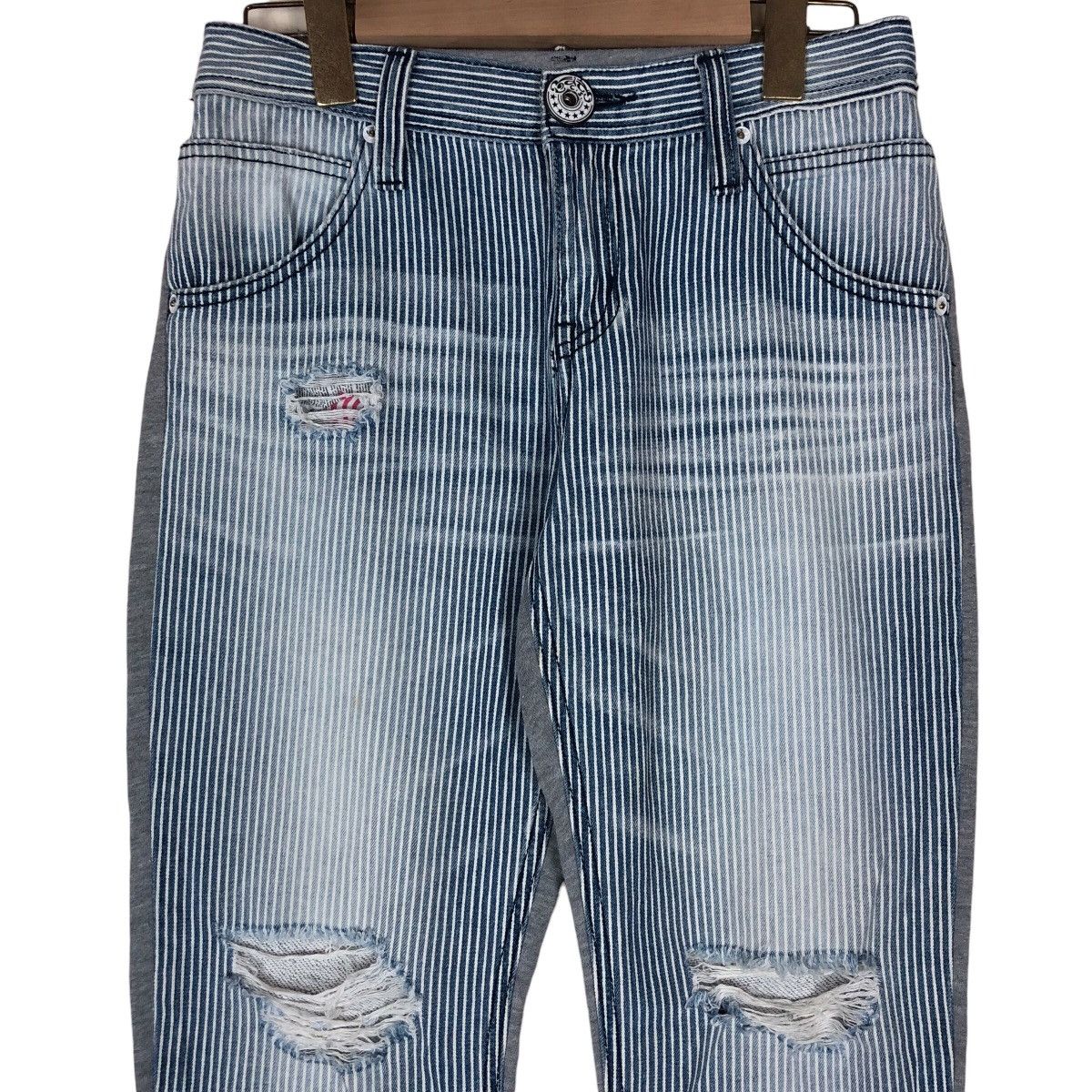 Other Vintage Rodeo Crowns Stripe Denim Jeans Size US 28 / EU 44 - 2 Thumbnail