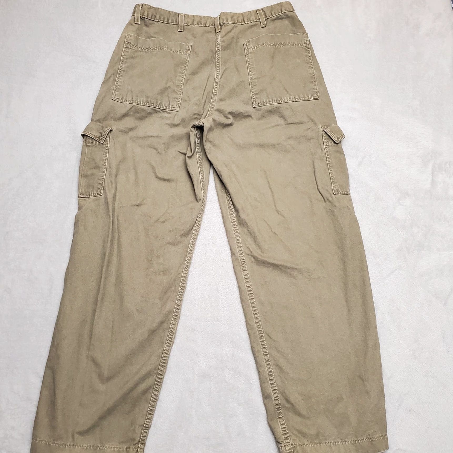 Vintage VINTAGE Britannia Cargo Pants Men 36x32 Green Cargo Cotton Utility Flat Front Pants Mens Green 90s? Size US 36 / EU 52 - 7 Thumbnail