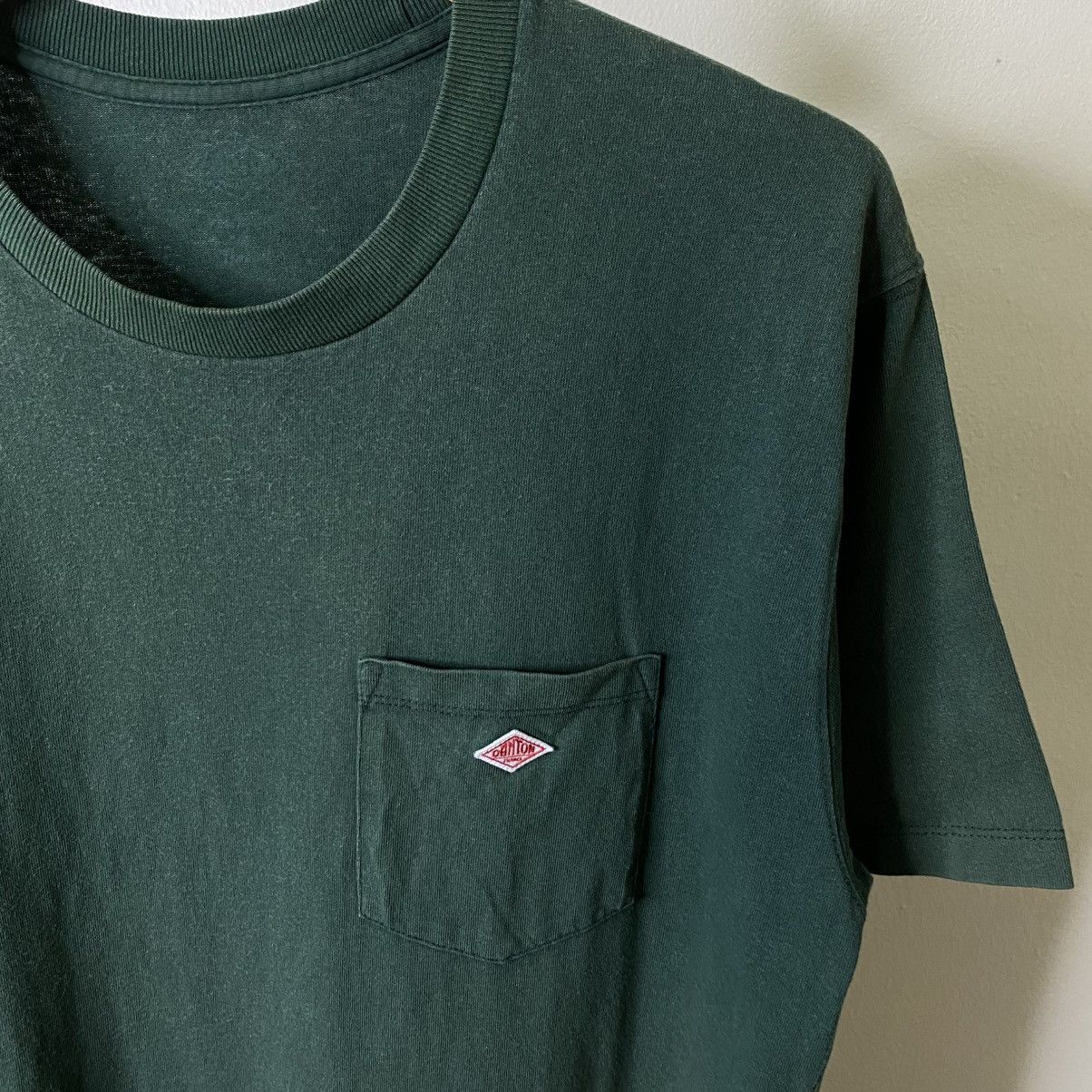 Danton Y2K Danton Green Single Pocket Blank T Shirt Size US L / EU 52-54 / 3 - 2 Thumbnail