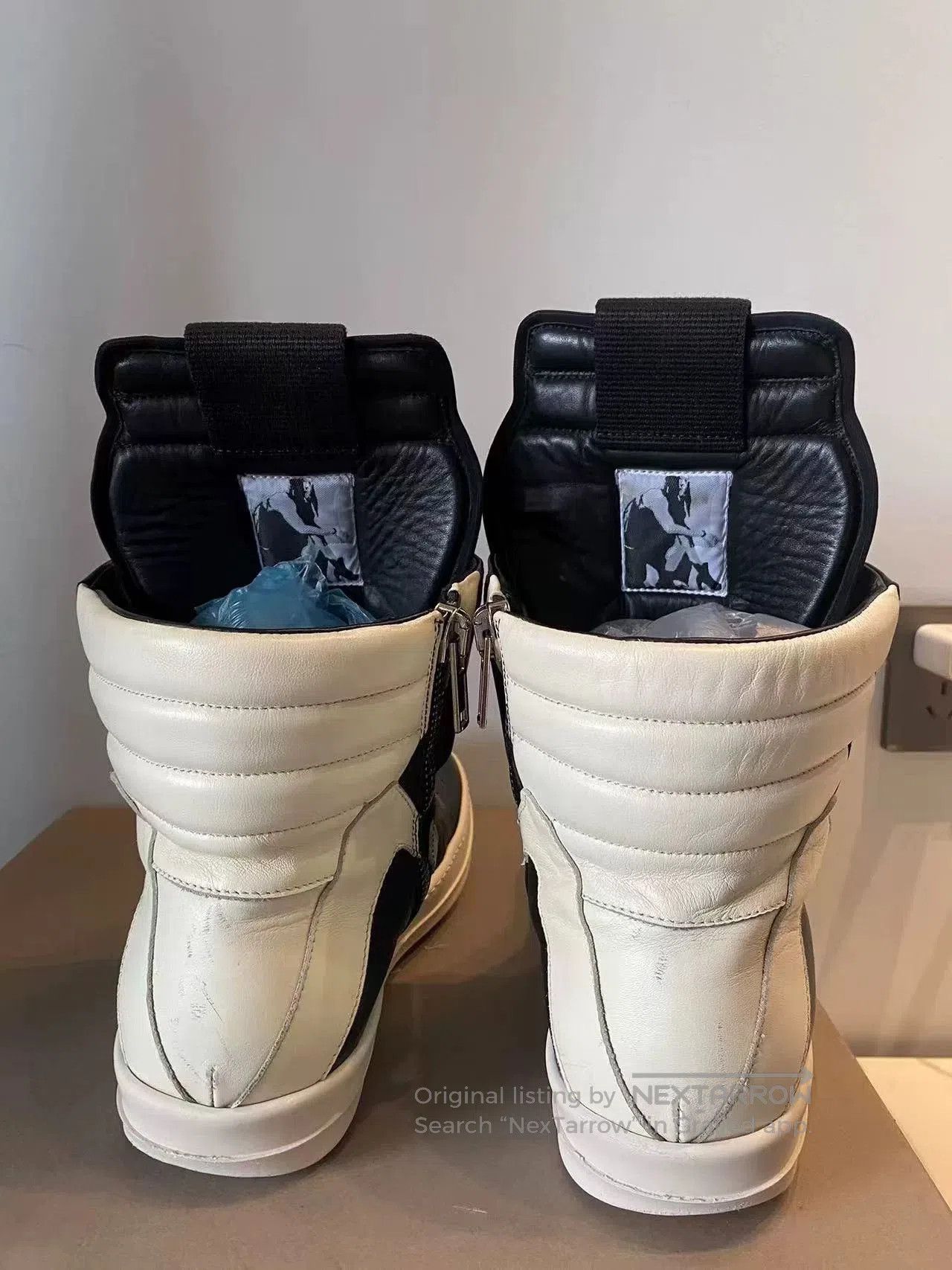 Rick Owens Rick Owens Black and White Leather Sneakers. Size US 9 / EU 42 - 4 Thumbnail