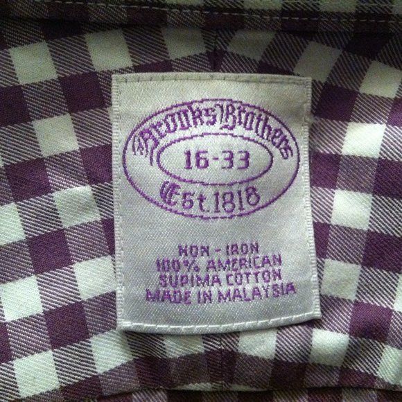 Brooks Brothers BROOKS BROTHERS MEN'S PURPLE COTTON DRESS SHIRT SIZE: 16-33 Size US L / EU 52-54 / 3 - 7 Thumbnail
