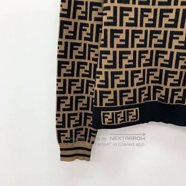 Fendi Fendi Dark brown logo letter printed round-neck long-sleev Size XS / US 0-2 / IT 36-38 - 4 Thumbnail