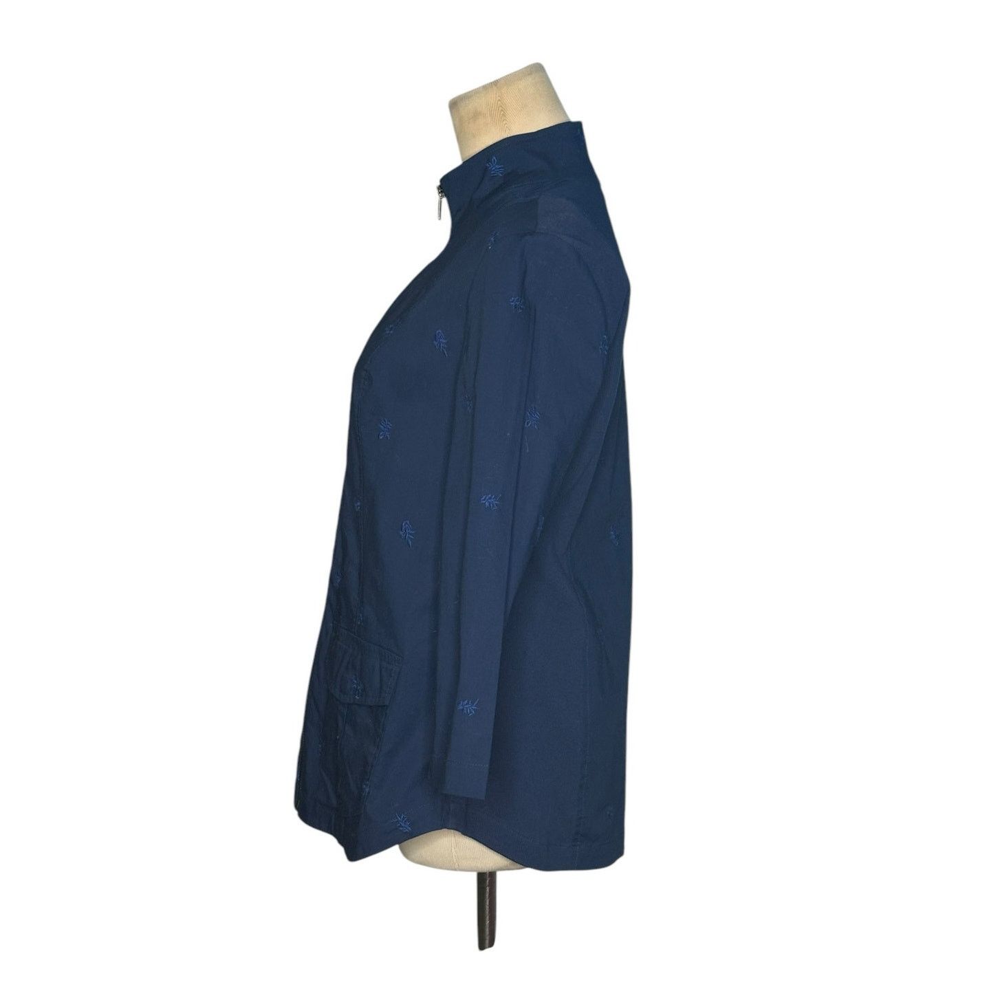 Chicos Chico's navy blue floral embroidered jacket size 0 - small Size S / US 4 / IT 40 - 6 Thumbnail