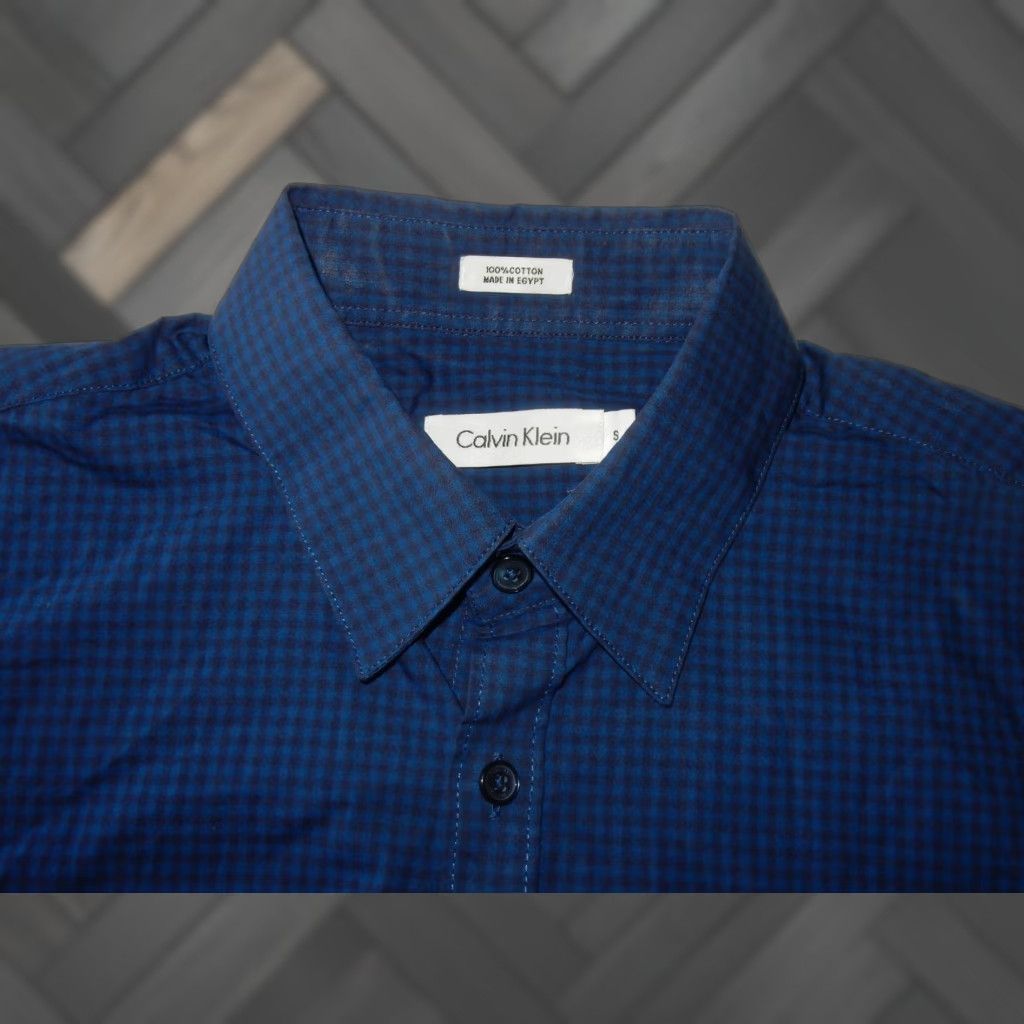 Calvin Klein Calvin Klein Shirt Men’s Button-Front Long Sleeve Plaid Size S Blue Cotton Size US S / EU 44-46 / 1 - 1 Thumbnail