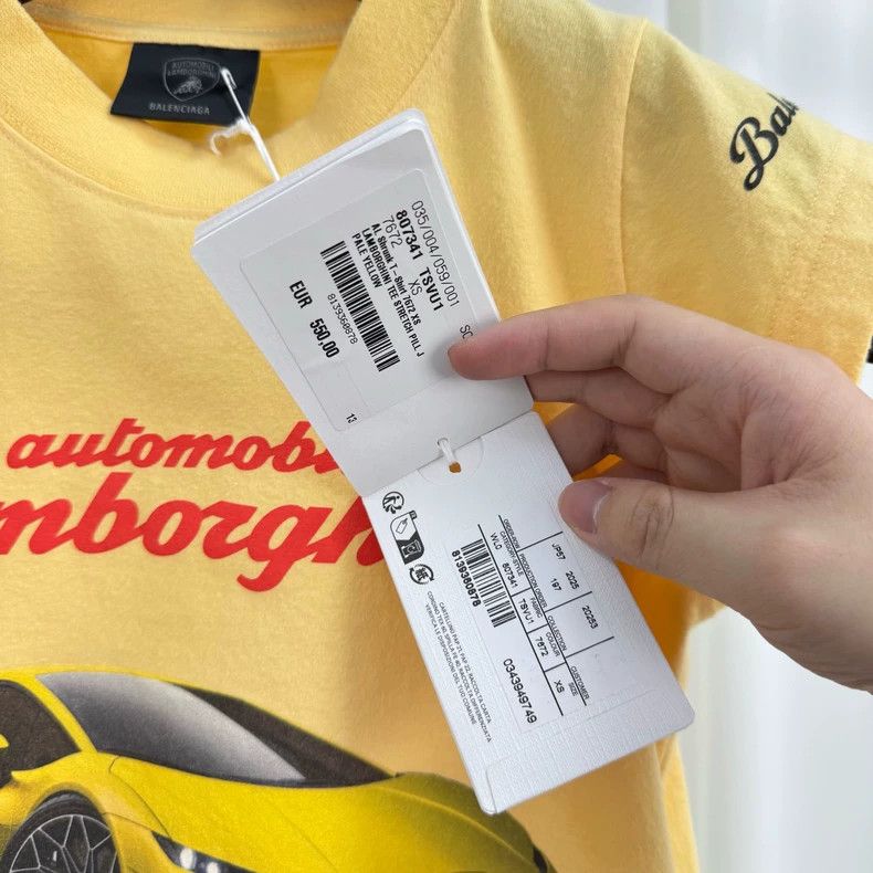 Balenciaga Balenciaga Lamborghini Co-branded New Yellow Printed Lette Size XS / US 0-2 / IT 36-38 - 3 Thumbnail