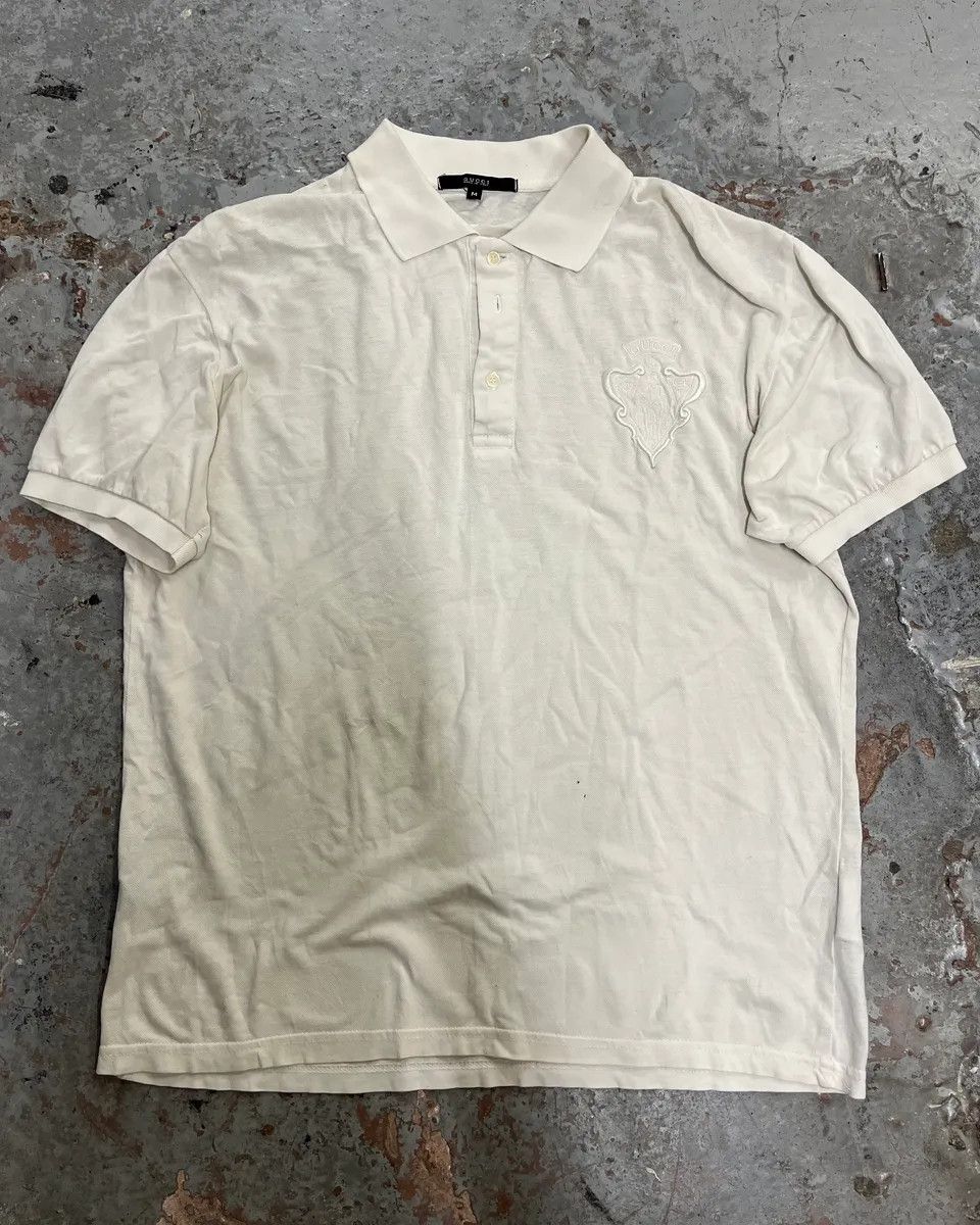 Gucci 2010s Gucci White Embroidered Logo Polo Size US M / EU 48-50 / 2 - 4 Thumbnail