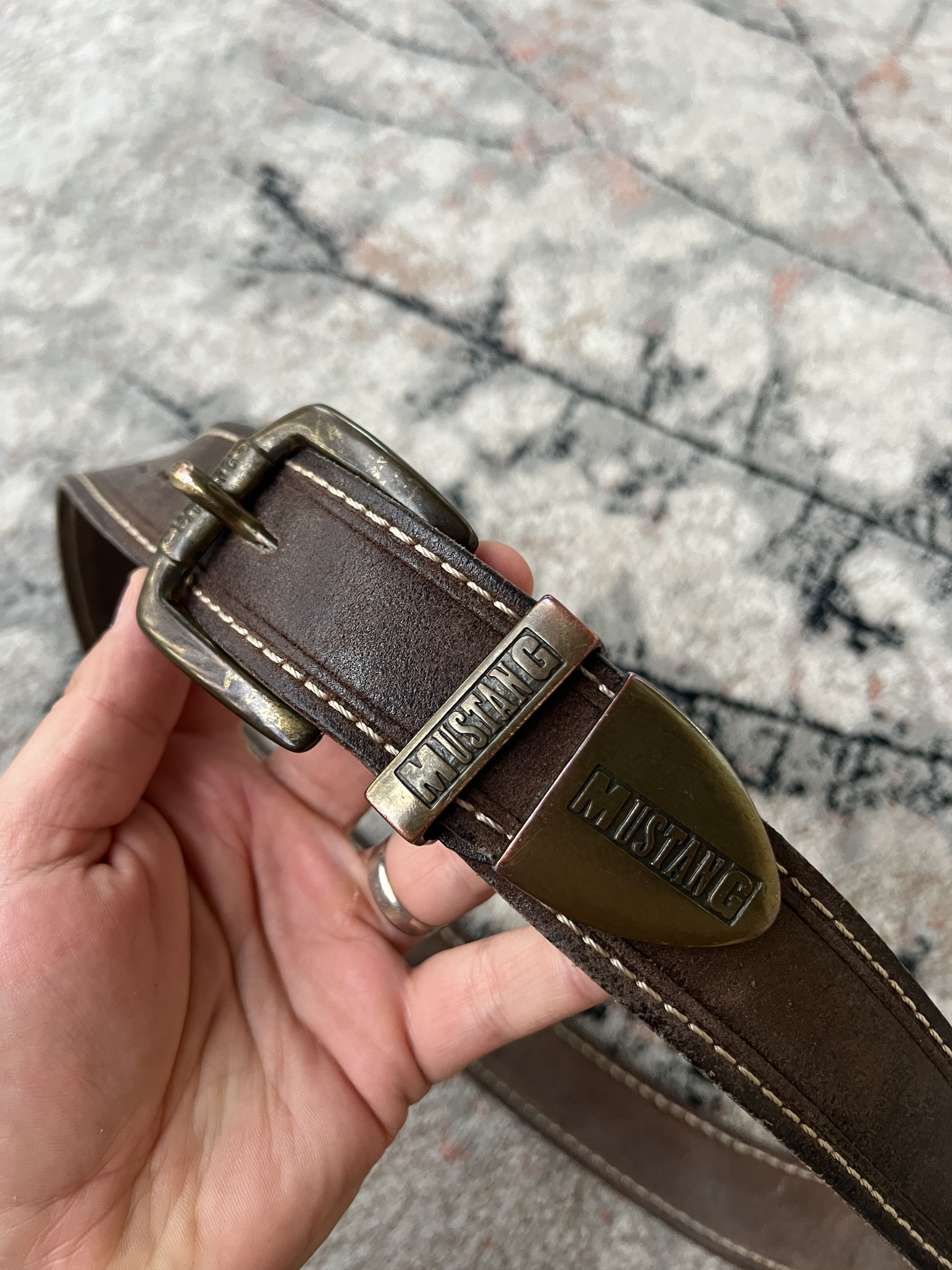 Leather × Mustang Mustang Leather Belt Size ONE SIZE - 1 Thumbnail