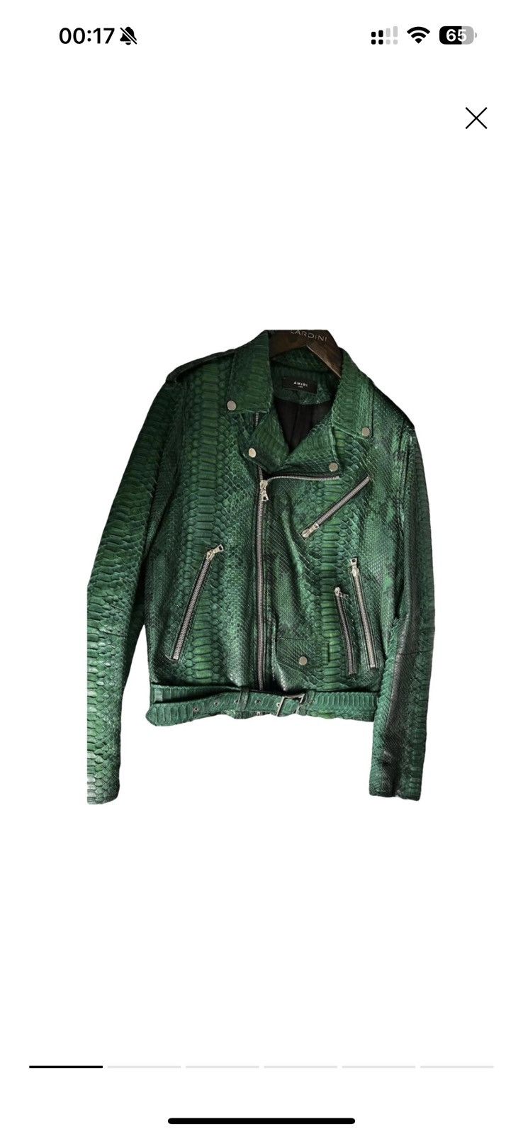image of Amiri Python Jacket in Green, Men's (Size Medium)