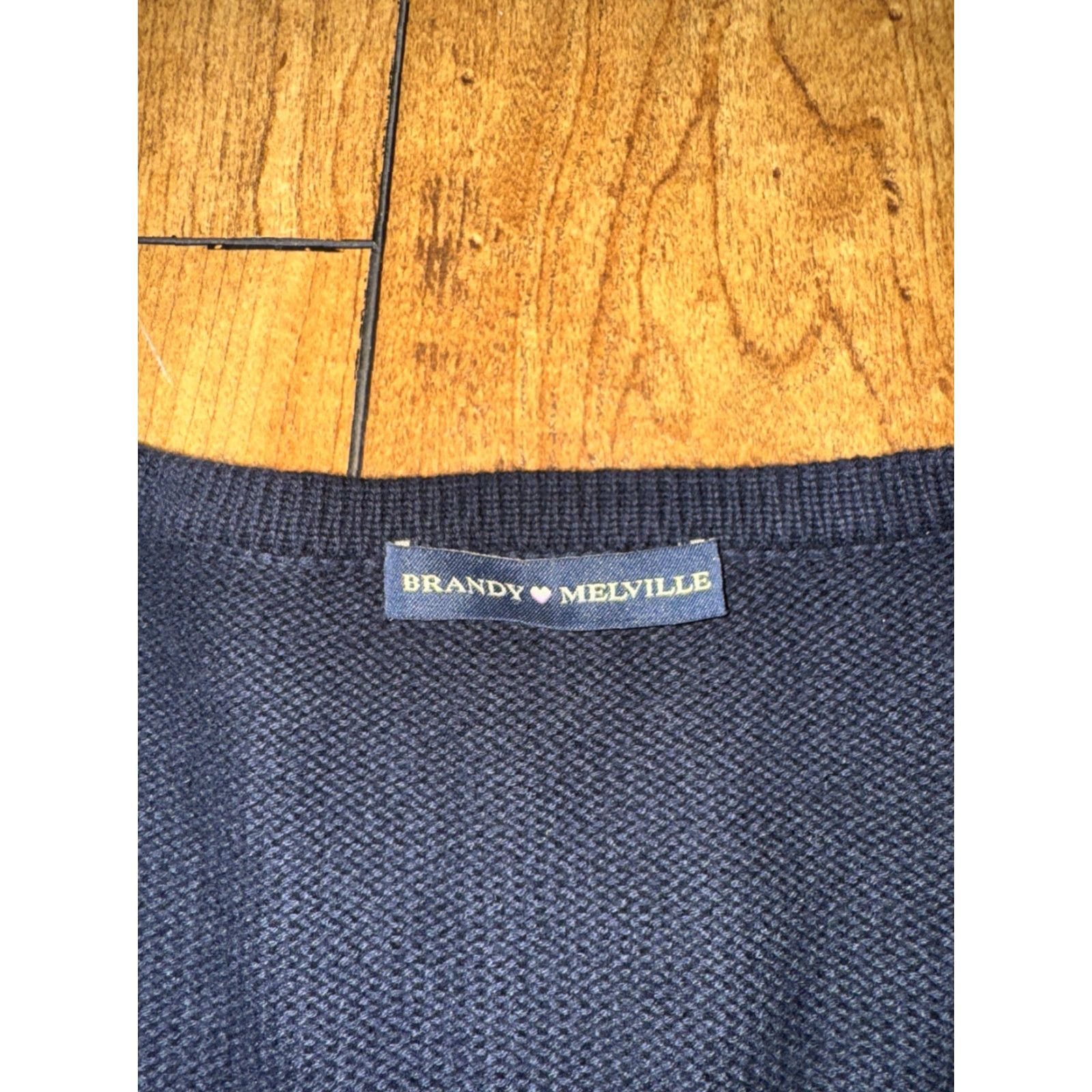 Brandy Melville Brandy Melville Argyle Cardigan Sweater Navy Blue White Light Blue Preppy Y2K Cardigan Teens One Size Navy Blue Size ONE SIZE - 3 Thumbnail
