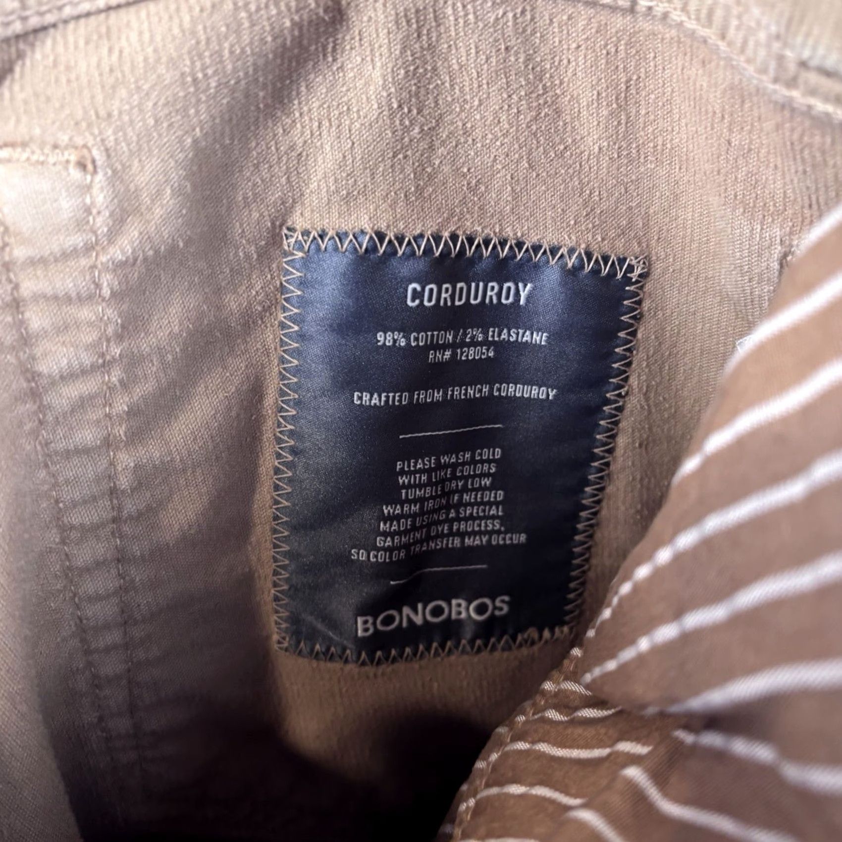 Bonobos Bonobos Pants Men 32x32 Tan Brown Corduroy 5-Pocket Straight Cotton Blend read Size US 32 / EU 48 - 5 Thumbnail