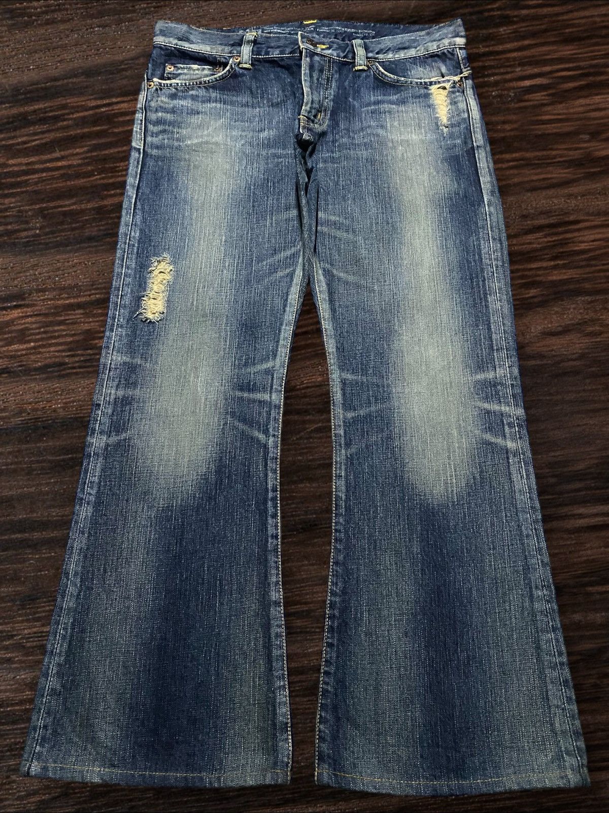 Junya Watanabe Vintage Japanese Brand Edwin 503 Mud Wash Distressed Flare Size US 33 - 1 Thumbnail