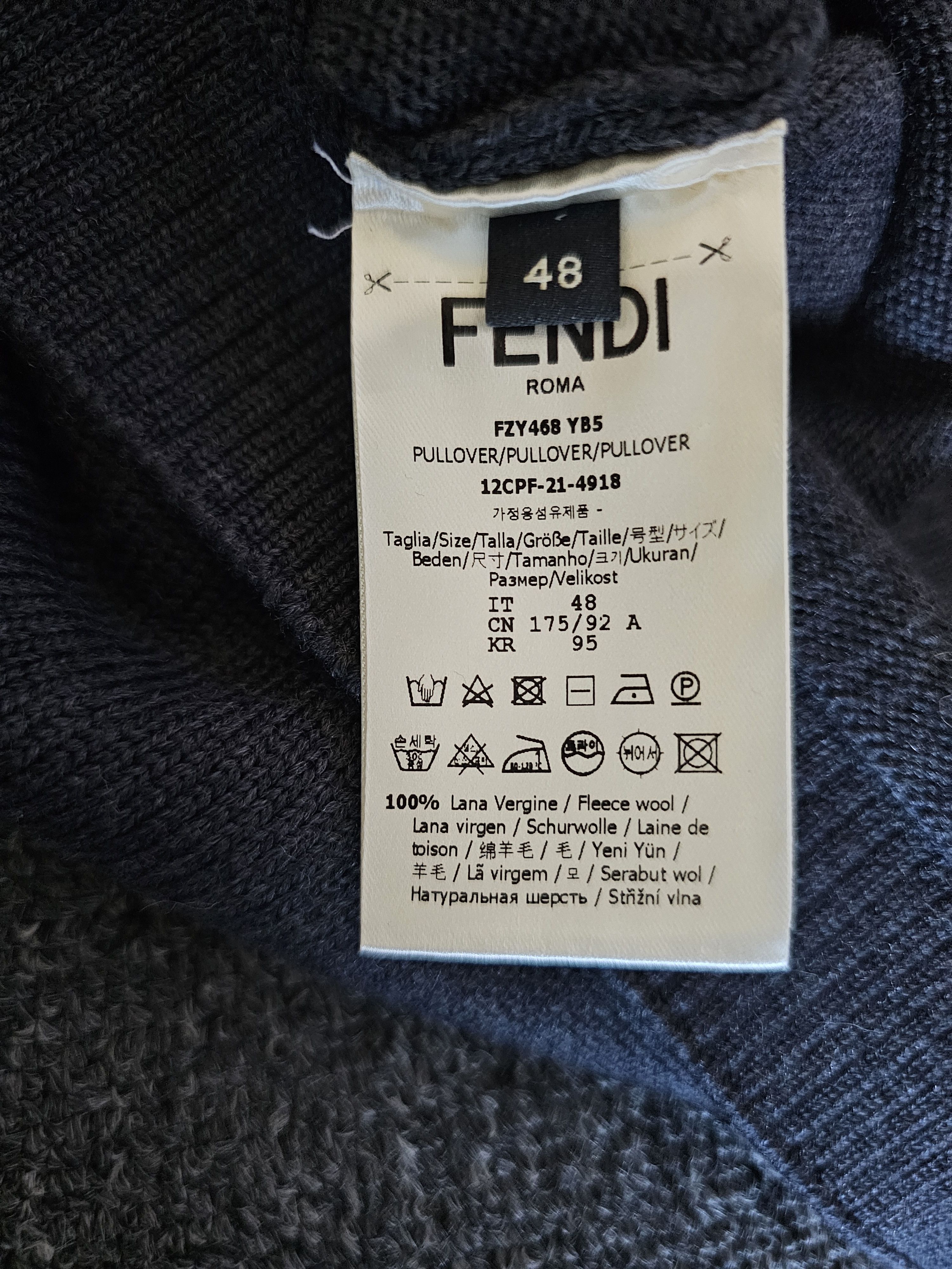 Fendi Fendi Men's Gray Sleeveless Wool Sweater Size 48 Size US M / EU 48-50 / 2 - 6 Thumbnail