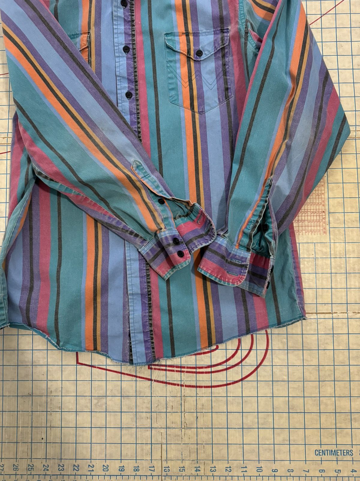 Vintage × Wrangler Vintage Wrangler Brushpopper Striped Button Up Western Shirt Size US L / EU 52-54 / 3 - 9 Thumbnail