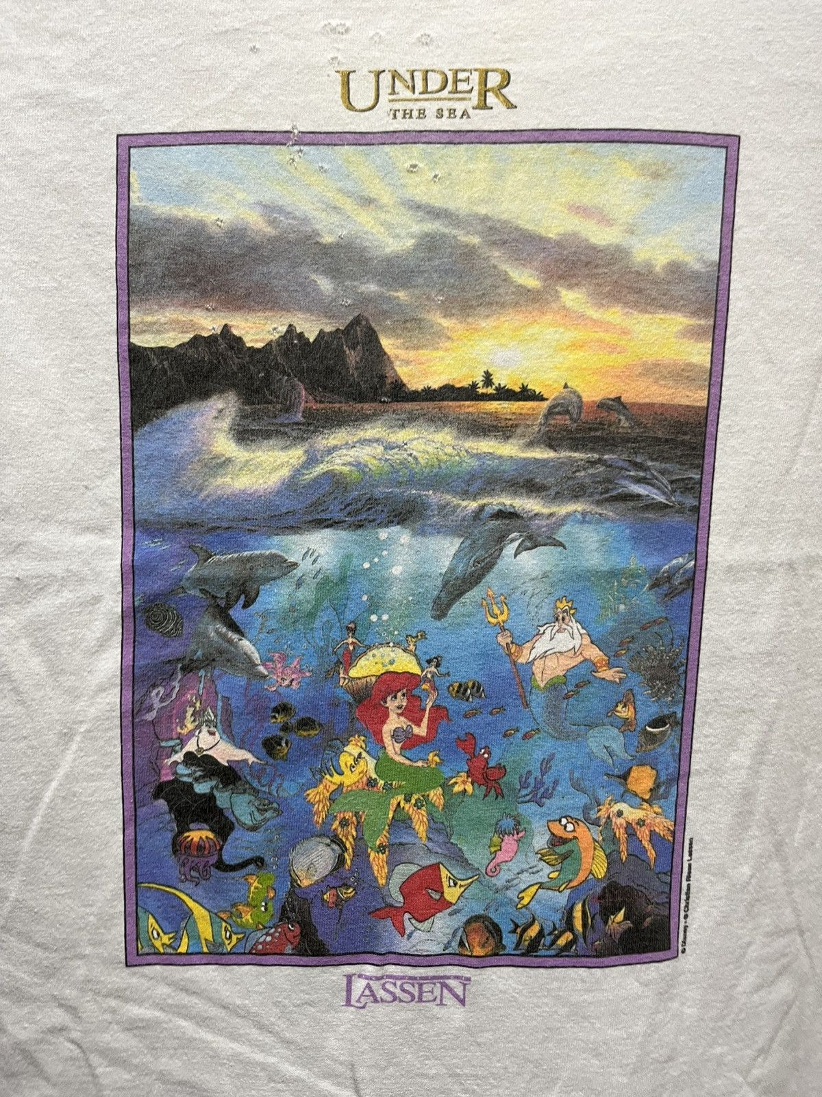 Disney Vintage 90s Under The Sea Christian Riese Lassen T-Shirt Size US S / EU 44-46 / 1 - 2 Thumbnail