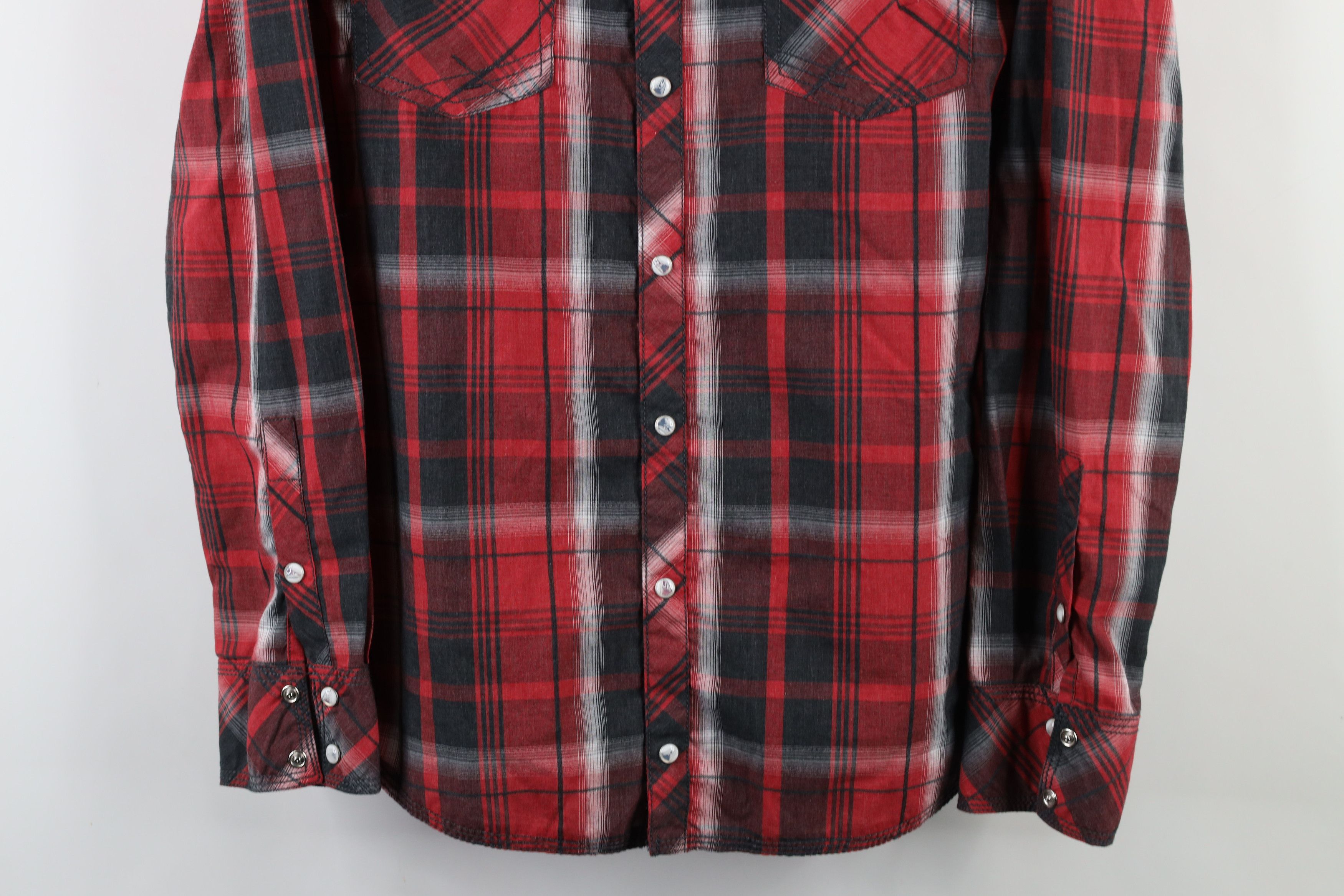 BKE × Vintage Buckle BKE Fit Thick Stitch Snap Button Western Shirt Plaid Size US L / EU 52-54 / 3 - 3 Thumbnail