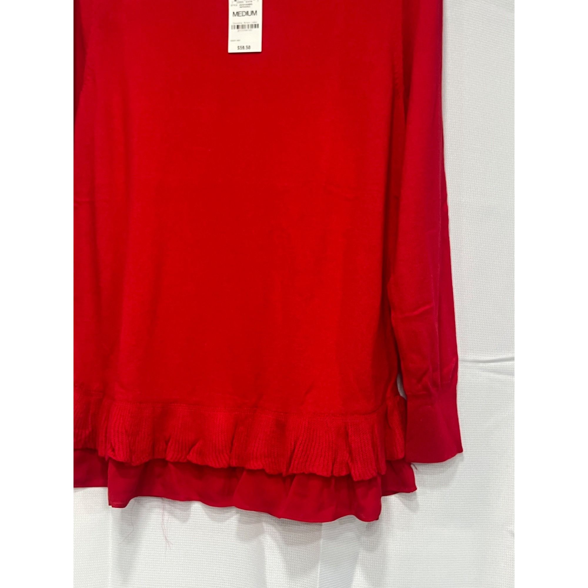 Other Style & Co Chiffon-Hem Tunic Sweater, Infrared Sz. M Size M / US 6-8 / IT 42-44 - 4 Thumbnail