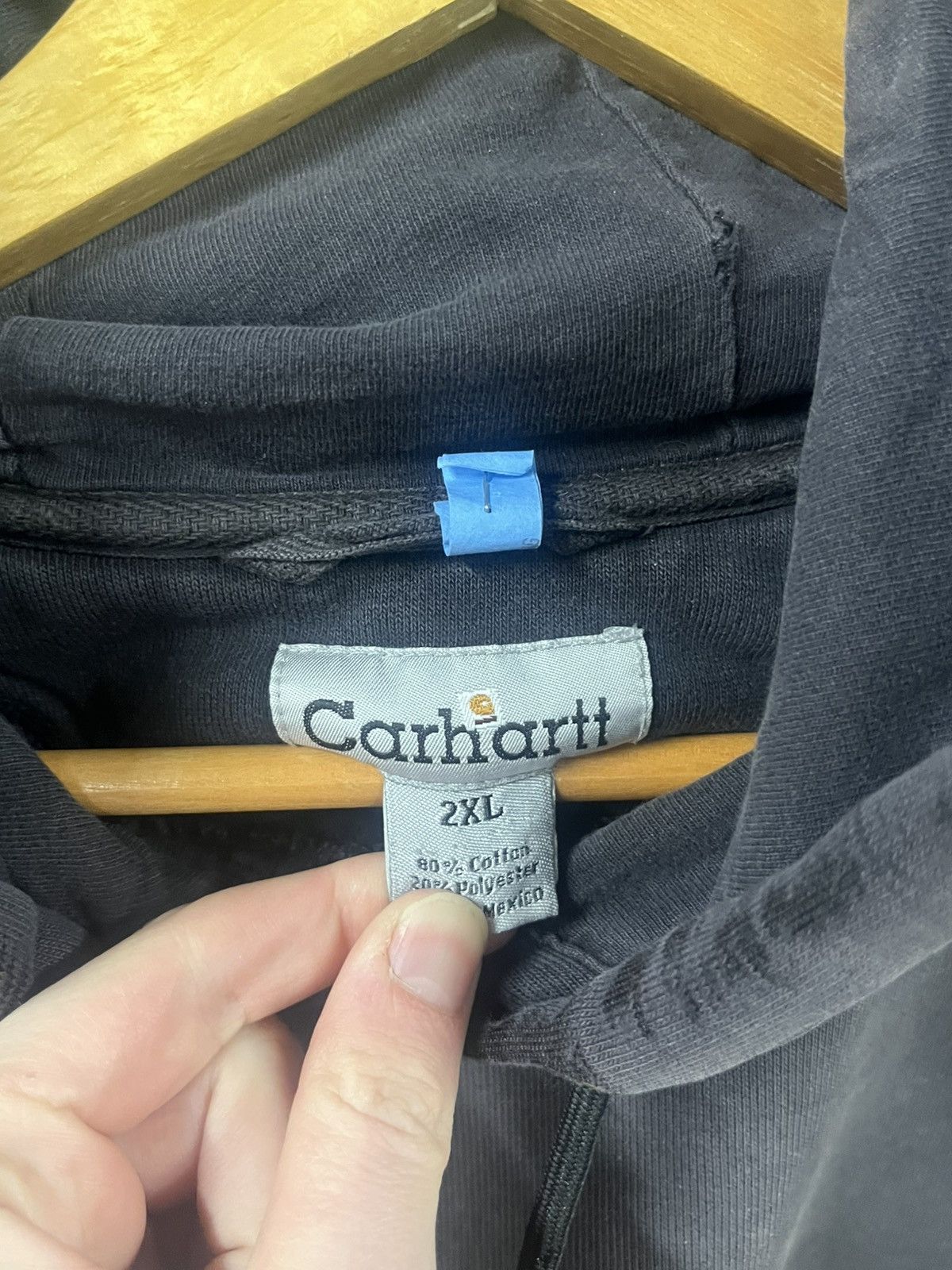 Carhartt Thrashed and faded carhartt hoodie vintage boxy streetwear Size US XXL / EU 58 / 5 - 5 Thumbnail