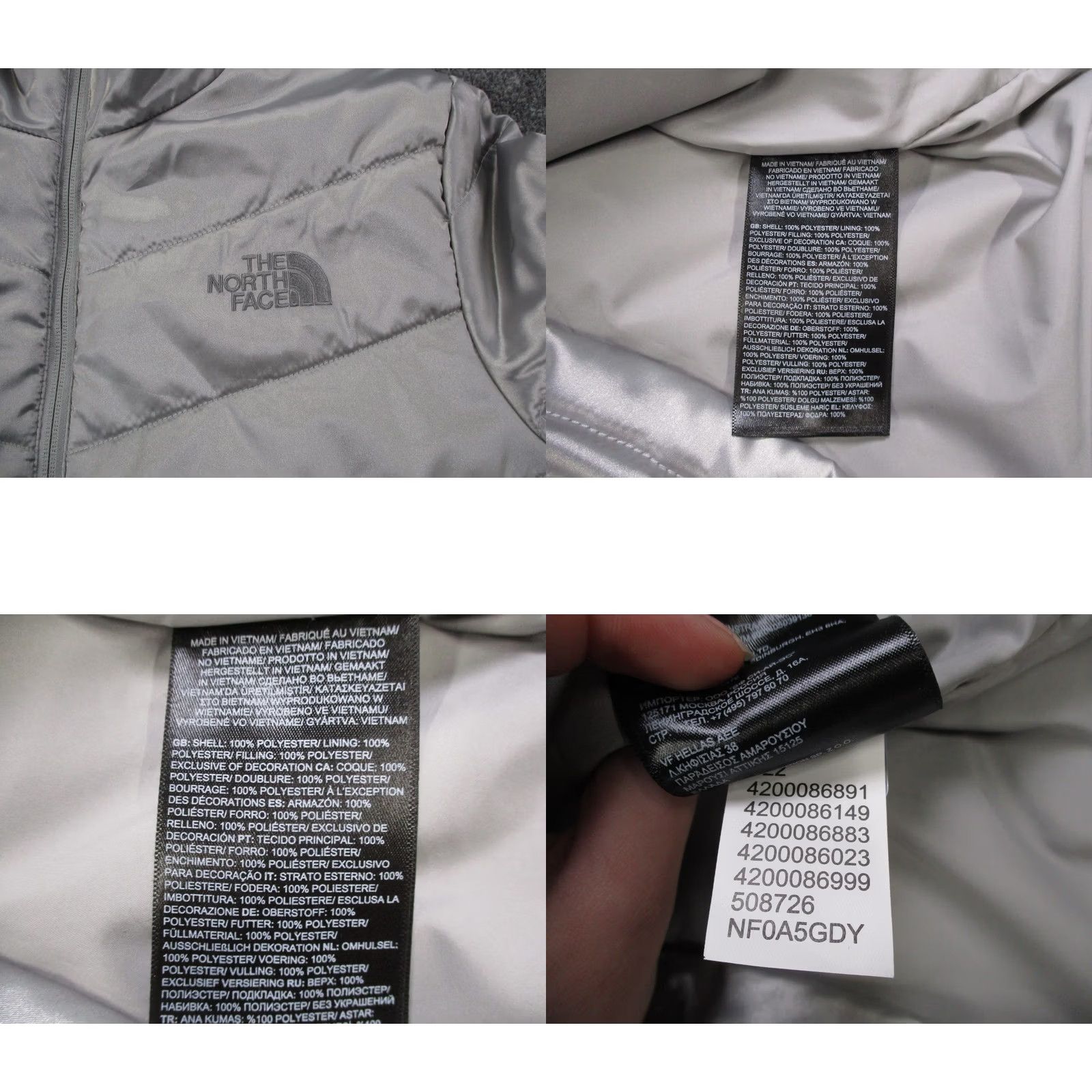 The North Face The North Face Jacket Womens M Gray Puffer Zip Inner Pockets Quilted Lightweight Outdoor Winter Fall Size M / US 6-8 / IT 42-44 - 8 Thumbnail