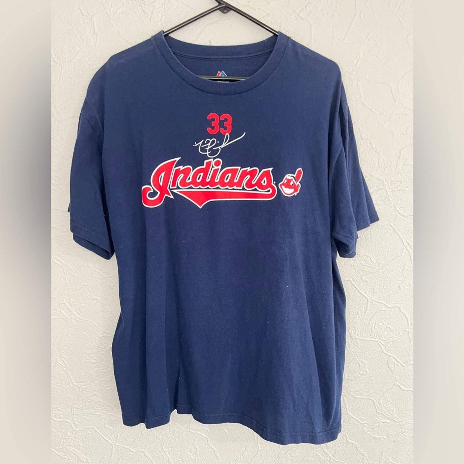 Majestic Majestic Cleveland Indians Nick Swisher #33 T-Shirt Size XL Size US XL / EU 56 / 4 - 2 Thumbnail