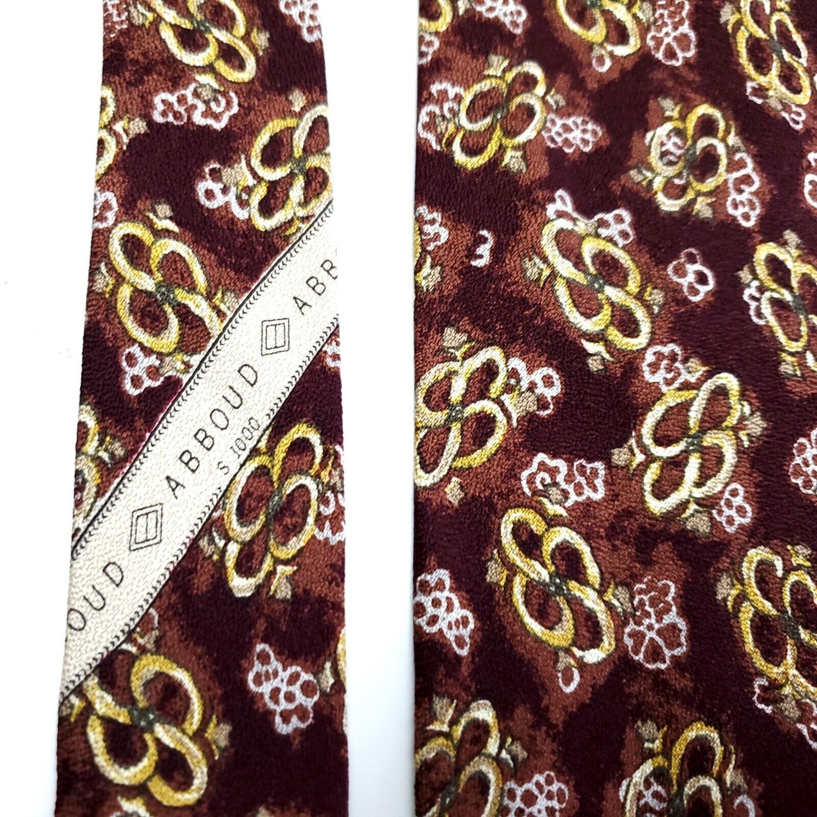Joseph Abboud Joseph Abboud Print Floral Red Wide Silk Tie Size ONE SIZE - 2 Thumbnail