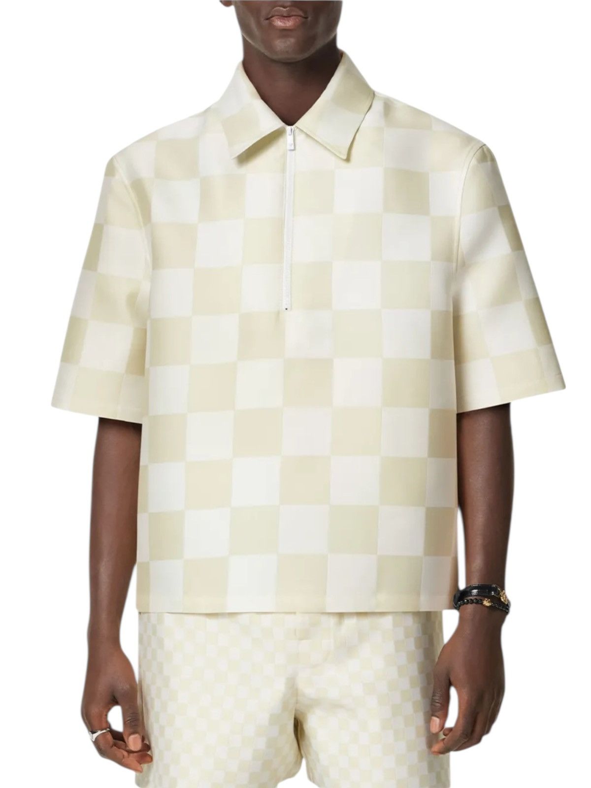 Versace Versace Checkered Duchess Fabric Zip Polo Size US L / EU 52-54 / 3 - 1 Thumbnail