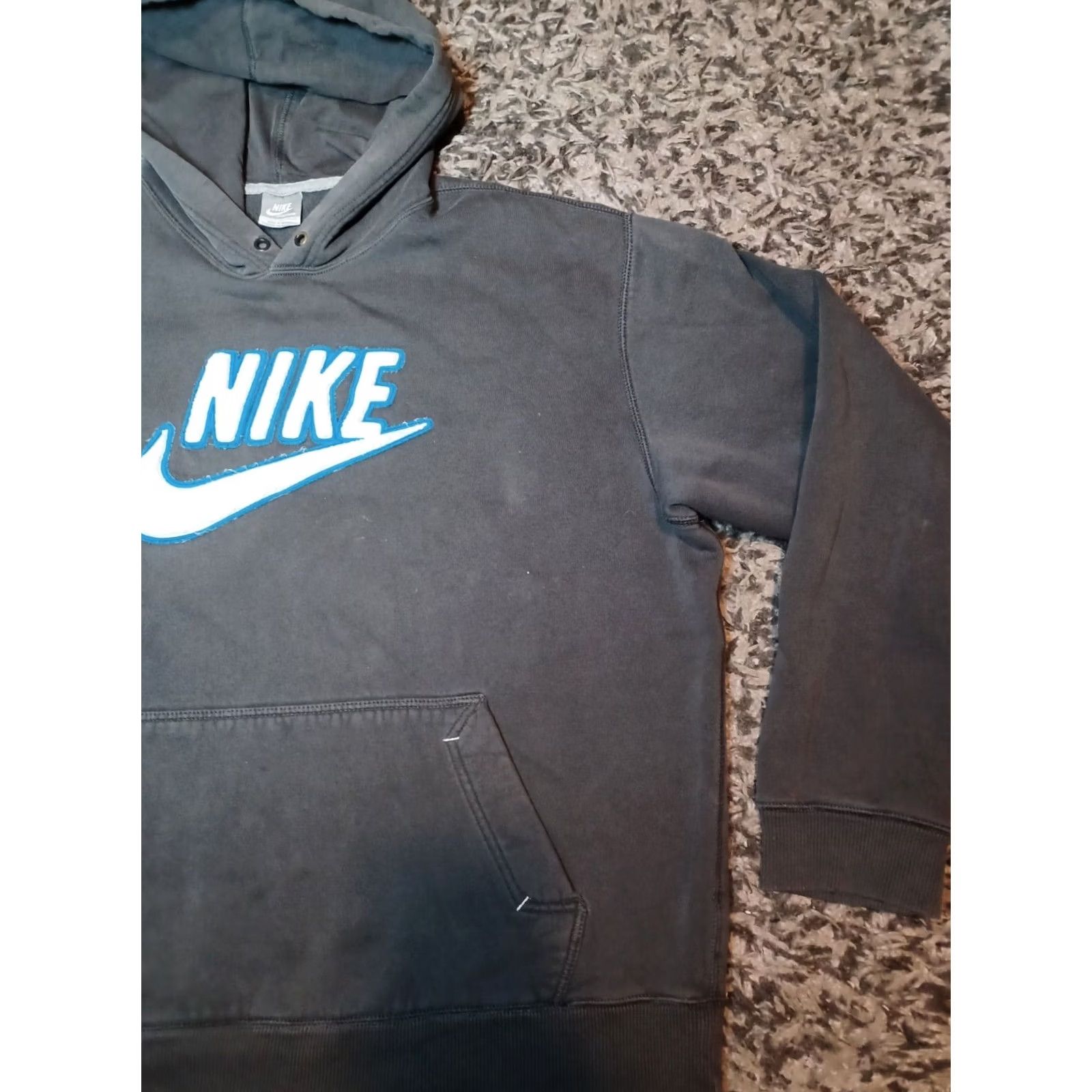 Nike VINTAGE Nike Hoodie Check Embroidered Big Swoosh Logo Gray XL Mens Size US XL / EU 56 / 4 - 5 Thumbnail