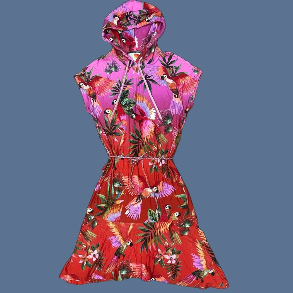 Anthropologie VINTAGE Farm For Anthropologie Dress Tropical Parrots Small Size S / US 4 / IT 40 - 1 Thumbnail