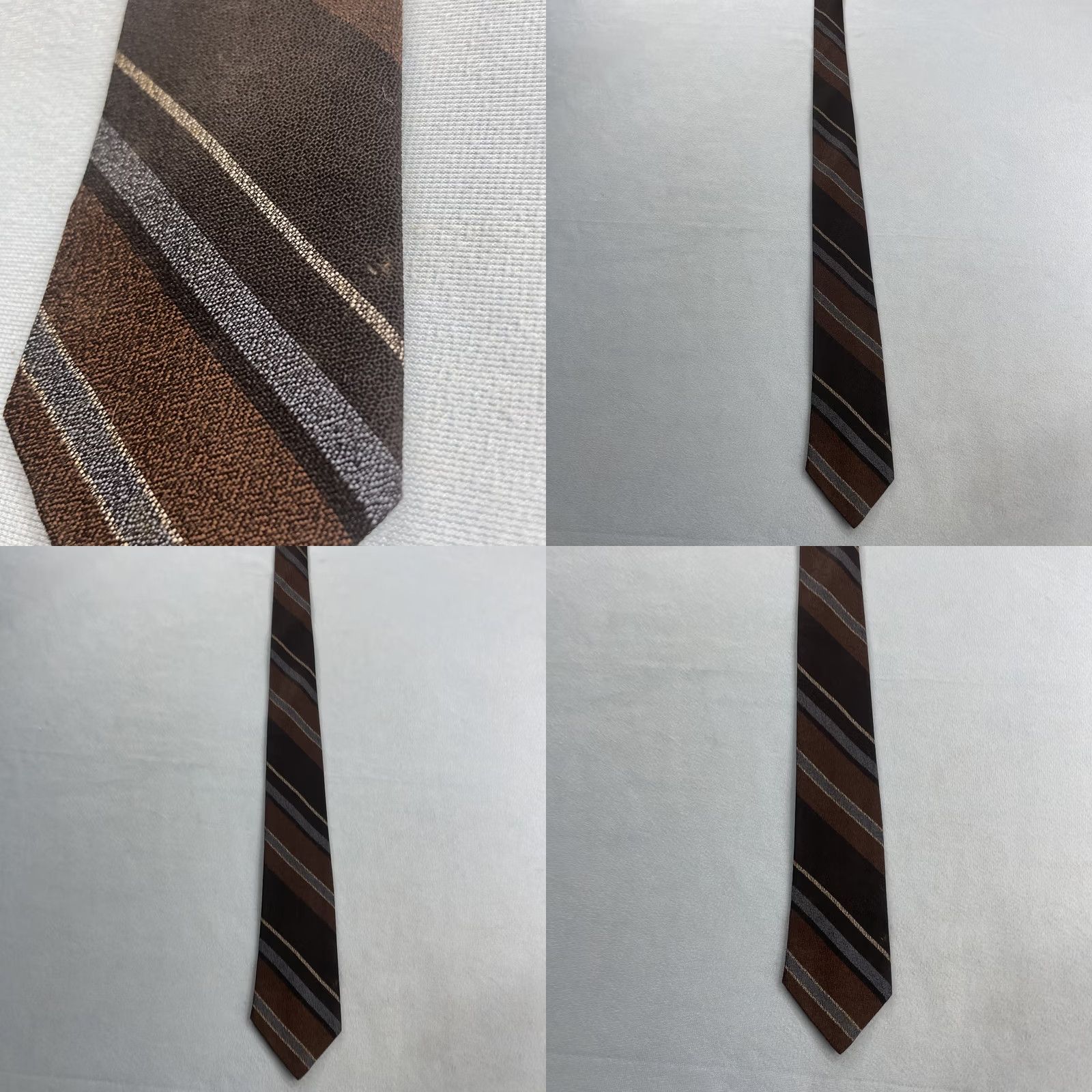 MCM VINTAGE 60s MCM Repp Tie Multi Skinny Stripe MadMen Business Brown Gray 2.5x56 Capsule Necktie) Size ONE SIZE - 9 Thumbnail