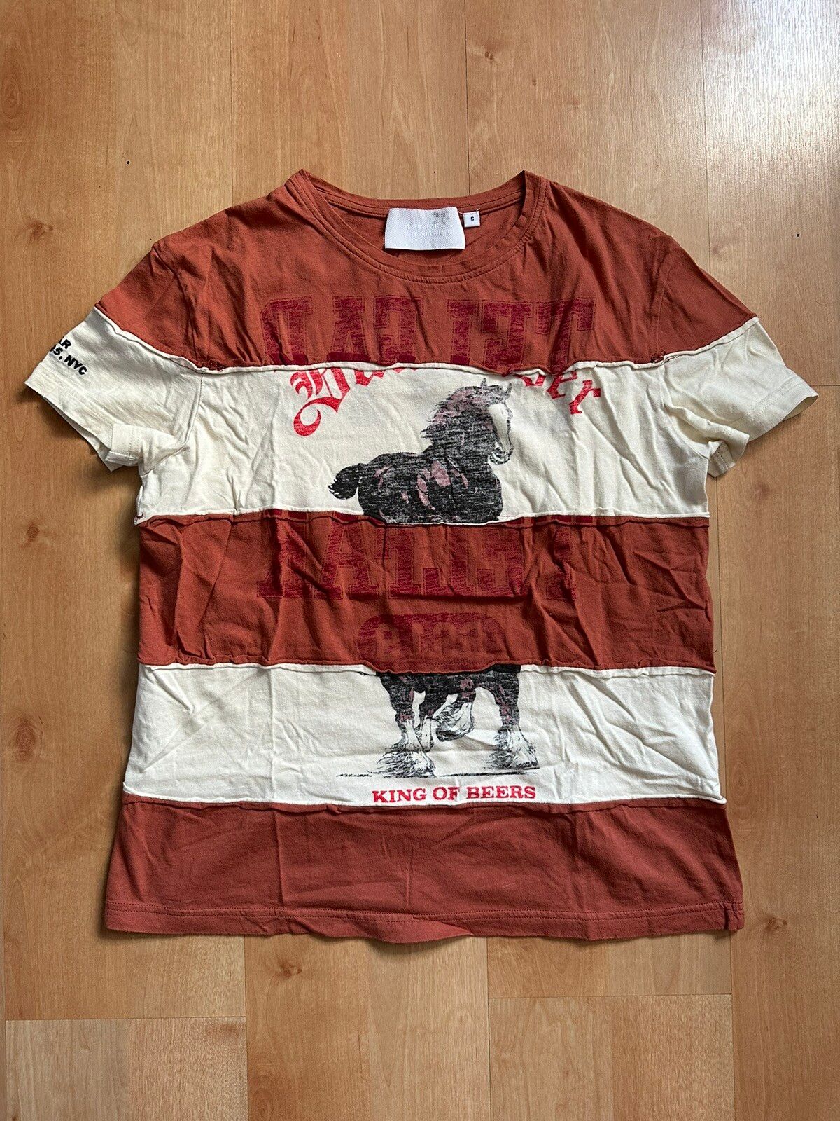 Pre-owned Telfar S/s 19 Budweiser T Shirt In Brown