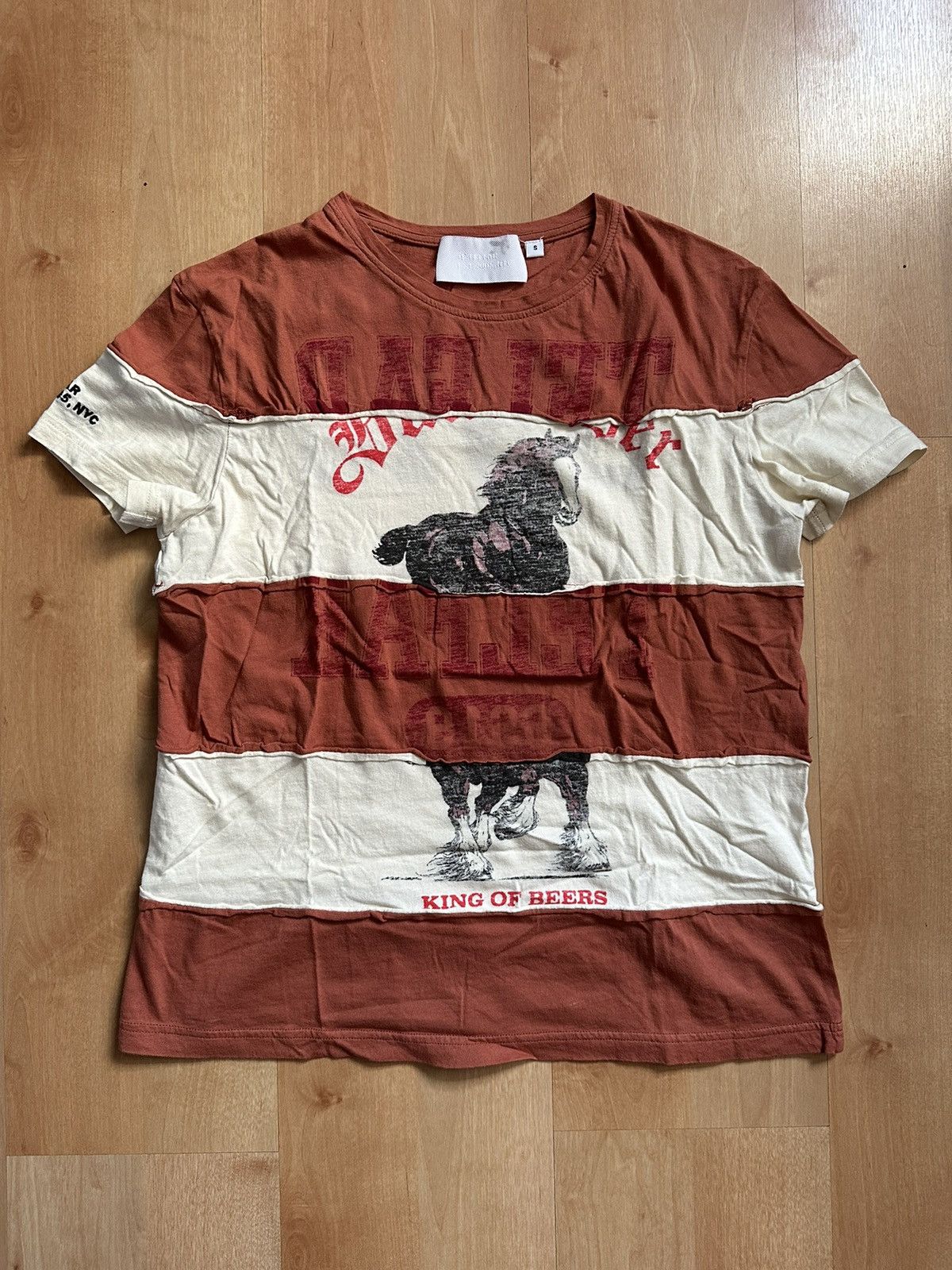 Pre-owned Telfar S/s 19 Budweiser T Shirt In Brown