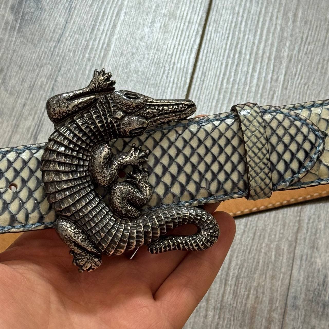 Other Reptile’s House Genuine Python Belt w/ Crocodile Buckle Size ONE SIZE - 10 Thumbnail
