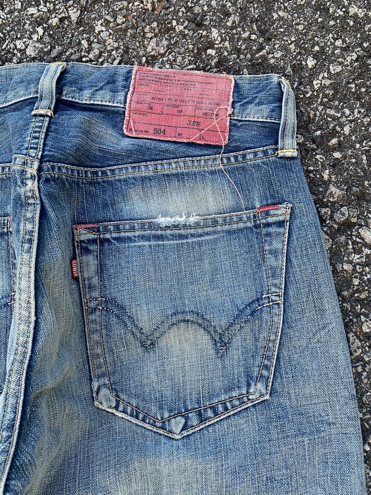 Kapital VINTAGE EDWIN 504 JAPANESE FADED & RUSTY DISTRESSED DENIM Size US 32 / EU 48 - 13 Thumbnail