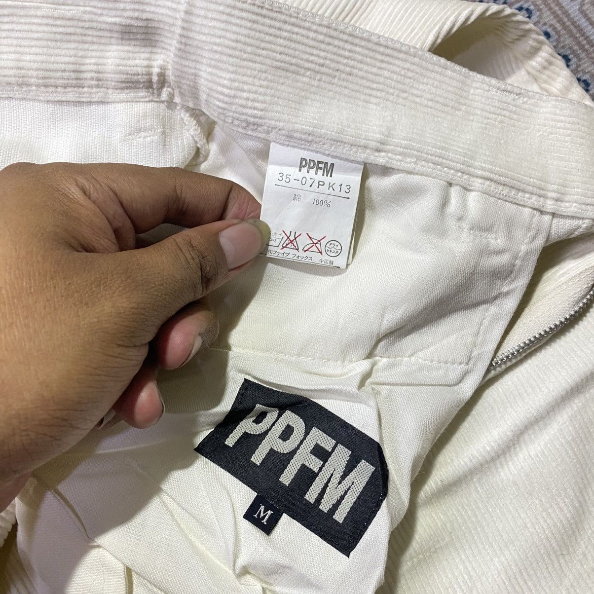 PPFM PPFM Bow Cut White Corduroy Pants Size US 30 / EU 46 - 7 Thumbnail