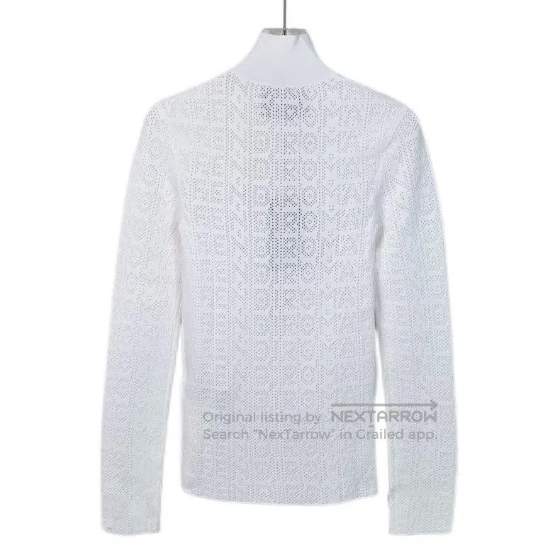 Fendi Fendi White logo full print lace top Size XS / US 0-2 / IT 36-38 - 2 Thumbnail