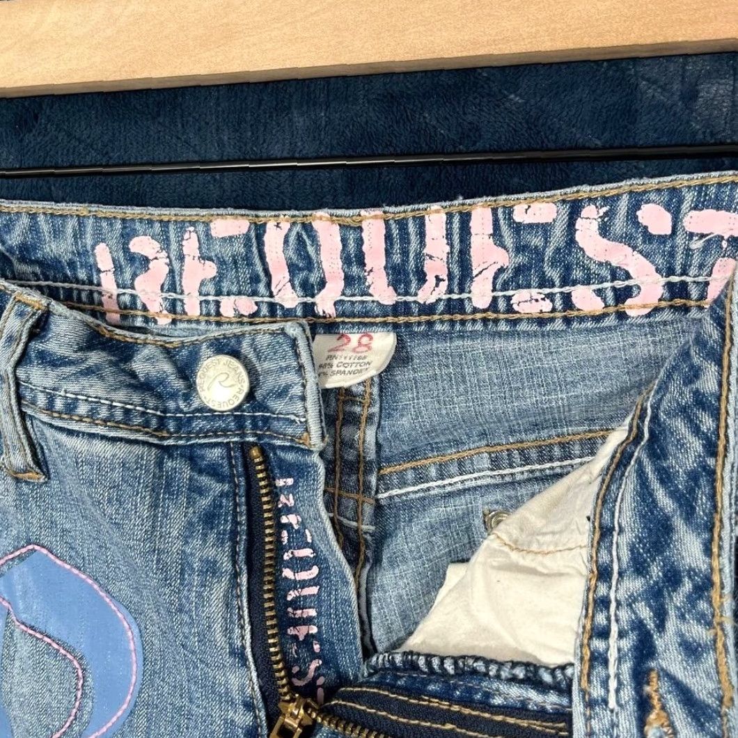 Vintage VINTAGE Request Jeans Womens 29 Light Wash Bootcut Denim Blue 5-Pocket Logo Hip Hop Rock Mens? No Size 29" - 3 Thumbnail