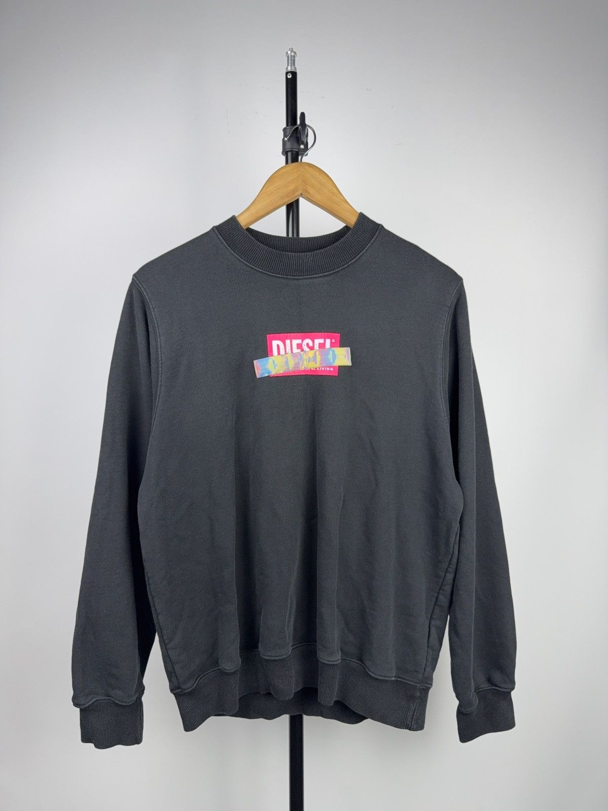 Diesel Diesel Y2K Holographic Logo luxury Sweatshirt Black Size M Size US M / EU 48-50 / 2 - 1 Thumbnail