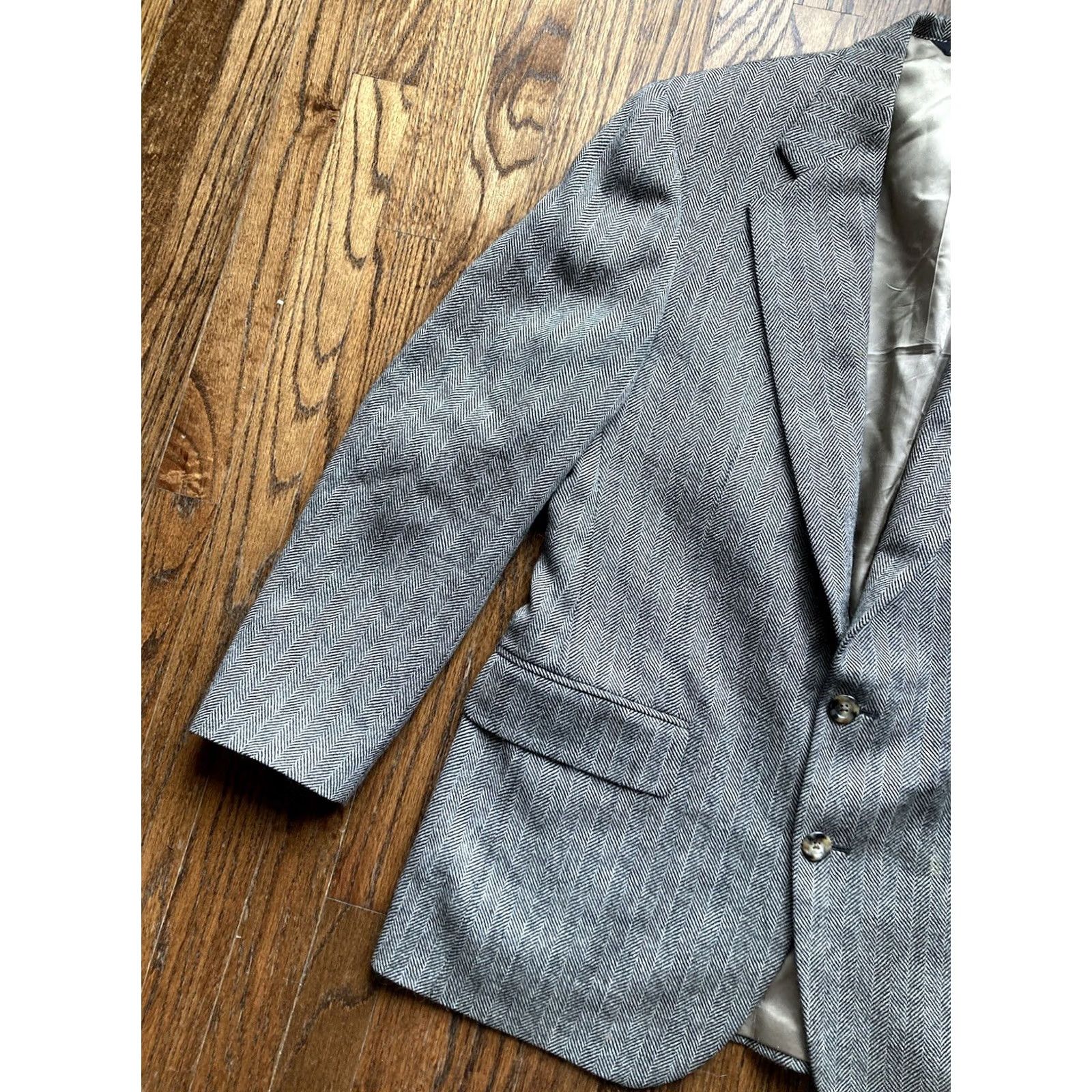 Polo Ralph Lauren VINTAGE Polo Ralph Lauren Blazer Mens 42 Wool Herringbone Gray Size US XL / EU 56 / 4 - 2 Thumbnail