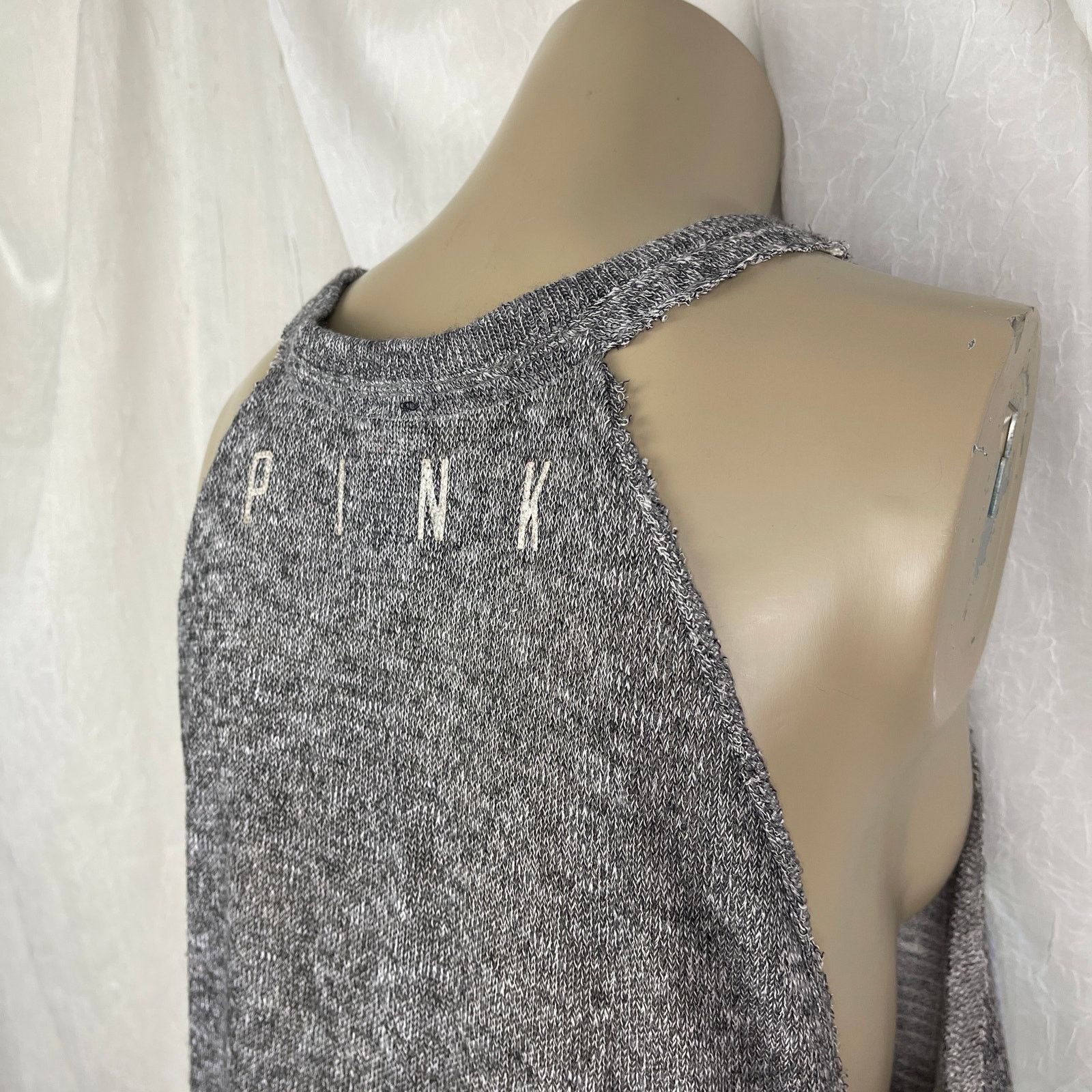Pink Victoria’s Secret PINK Gray Slouchy Sheer Tank Top Sequins Size M / US 6-8 / IT 42-44 - 13 Thumbnail