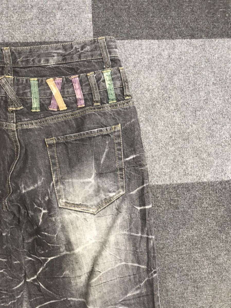 Japanese Brand Double Waist🔥Nylaus Thunderous Fades Distressed Jeans Size US 32 / EU 48 - 13 Thumbnail