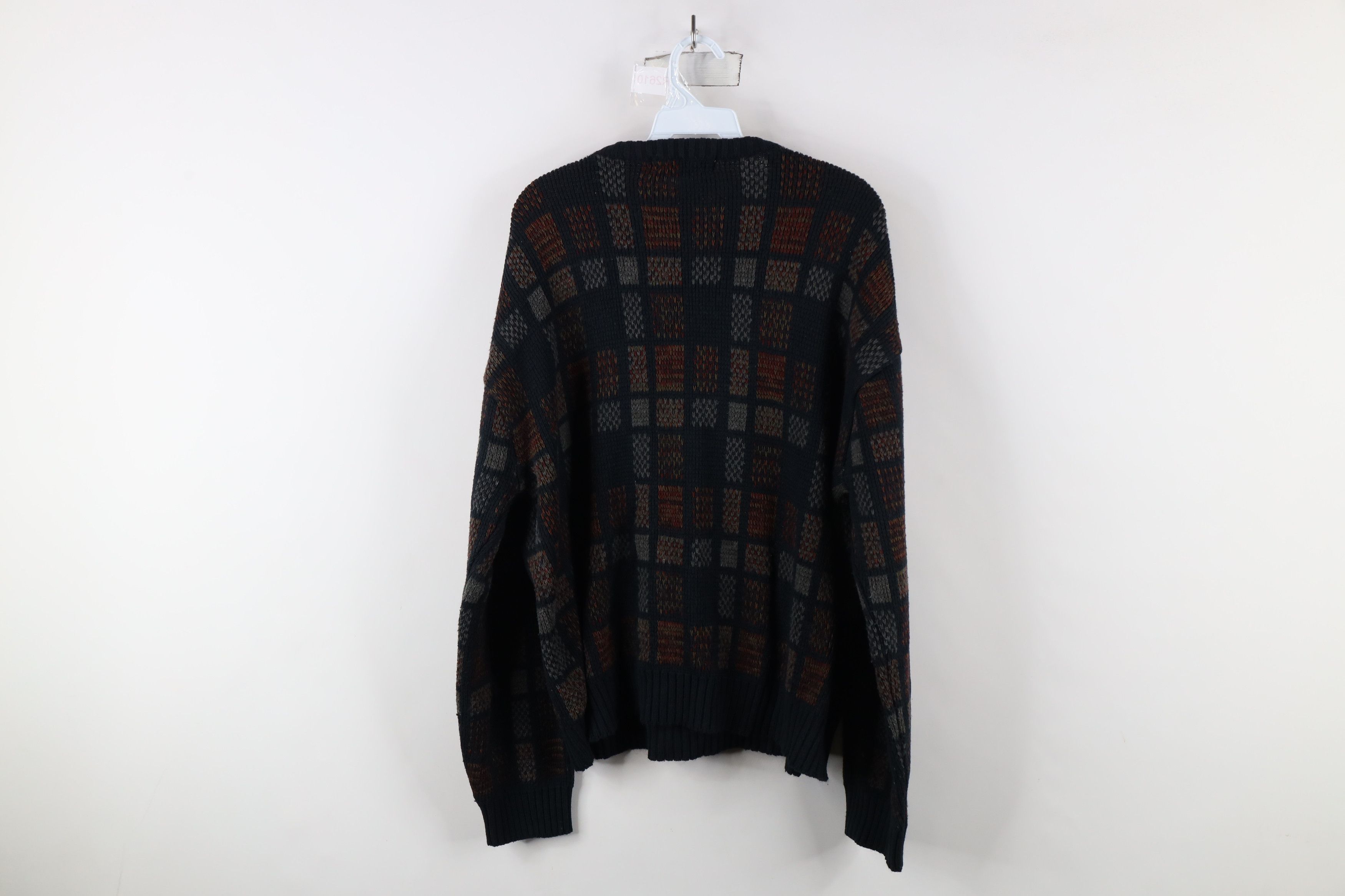 Vintage Vintage 90s Coogi Style Rainbow Checkered Knit Sweater Size US L / EU 52-54 / 3 - 7 Thumbnail