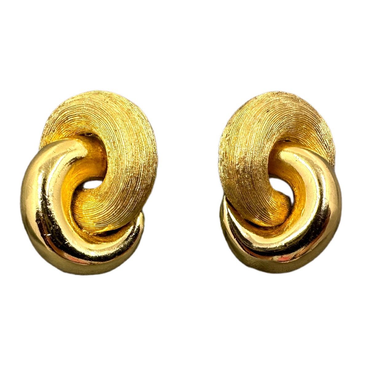 image of Christian Dior Gold Infinity Swirl Clip-On Earrings, Women's