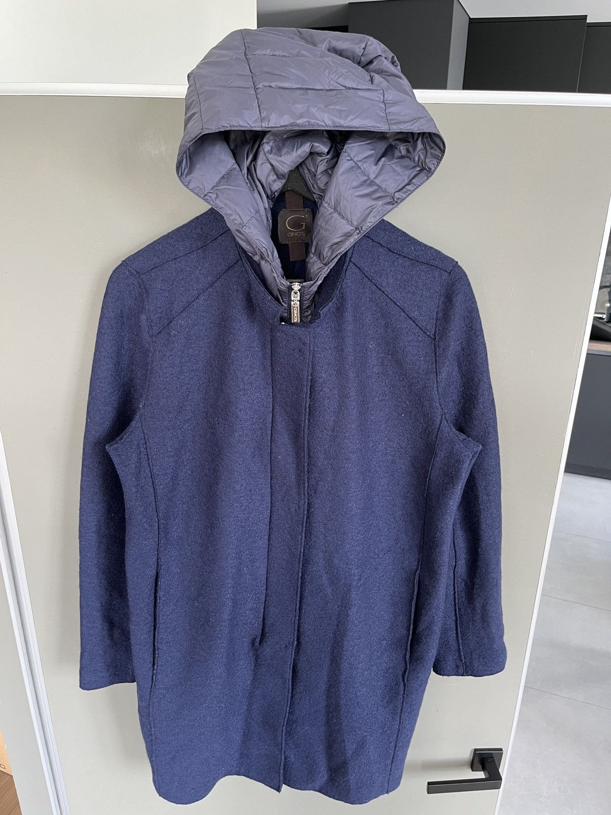 Gimo's Gimos Blue Wool Parka w/ Detachable Down Hood & Vest Size L / US 10 / IT 46 - 5 Thumbnail