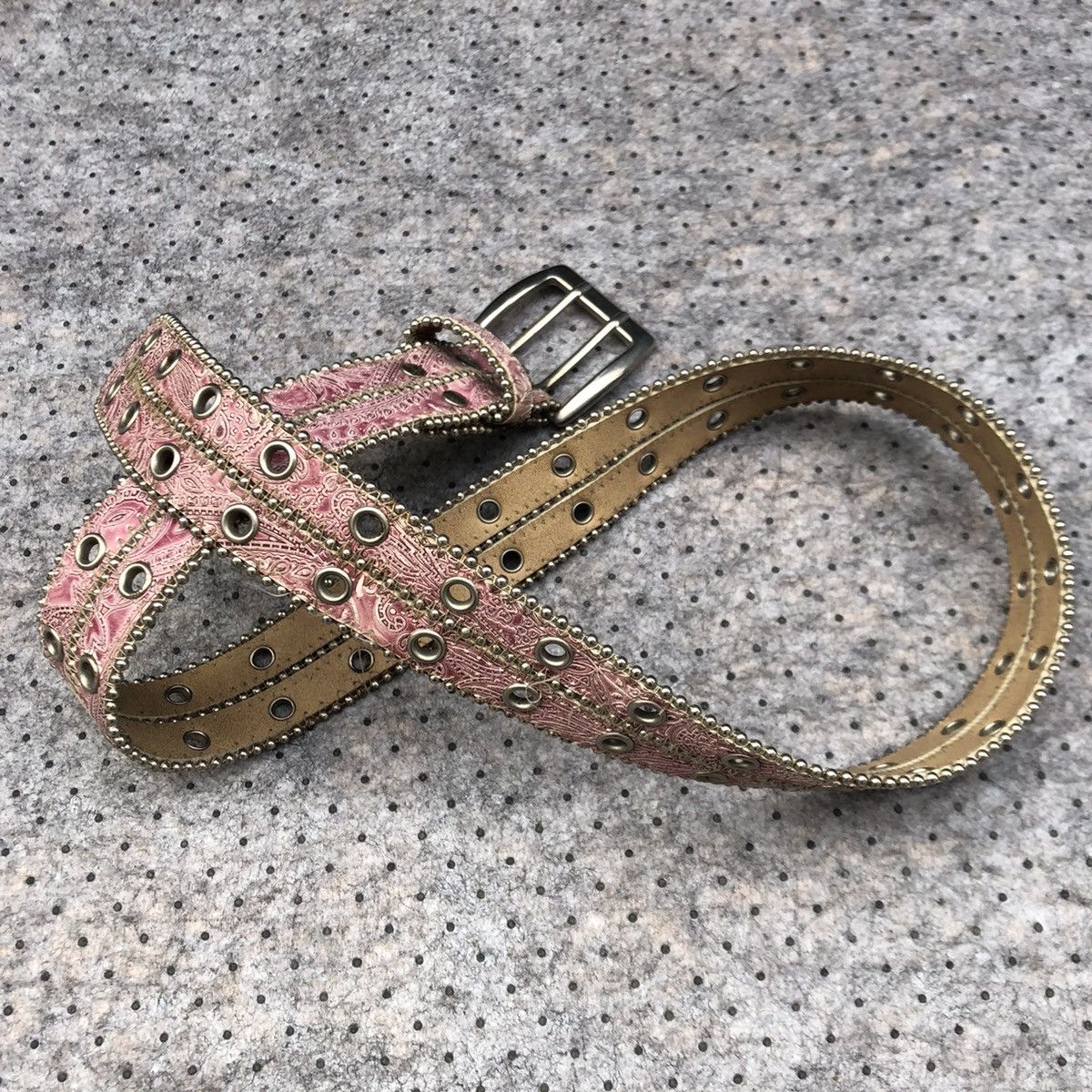 Japanese Brand Y2k style Paisley Pattern Studded Belt Size ONE SIZE - 3 Thumbnail